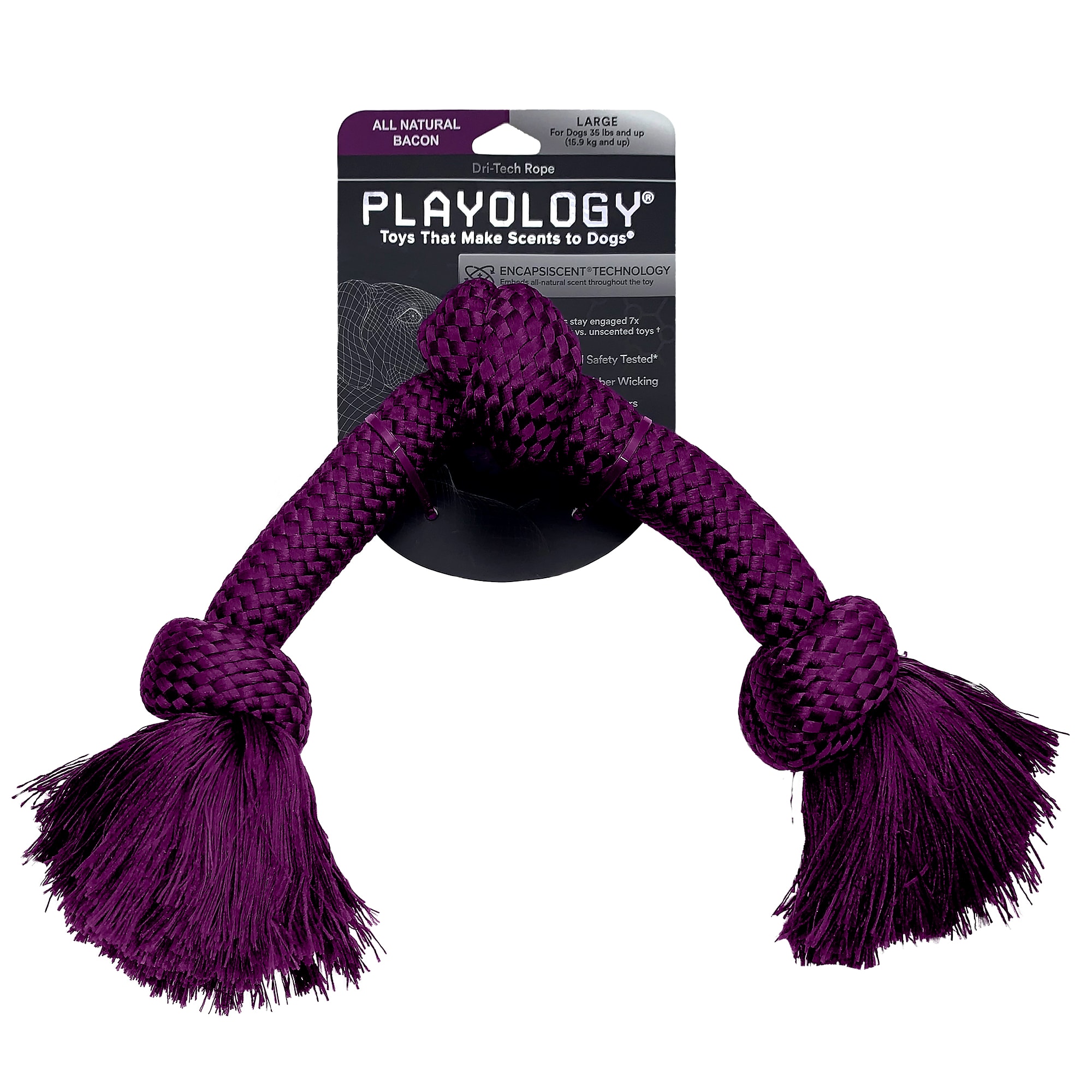 Playology DriTech Rope Bacon Dog Toy, Large Petco