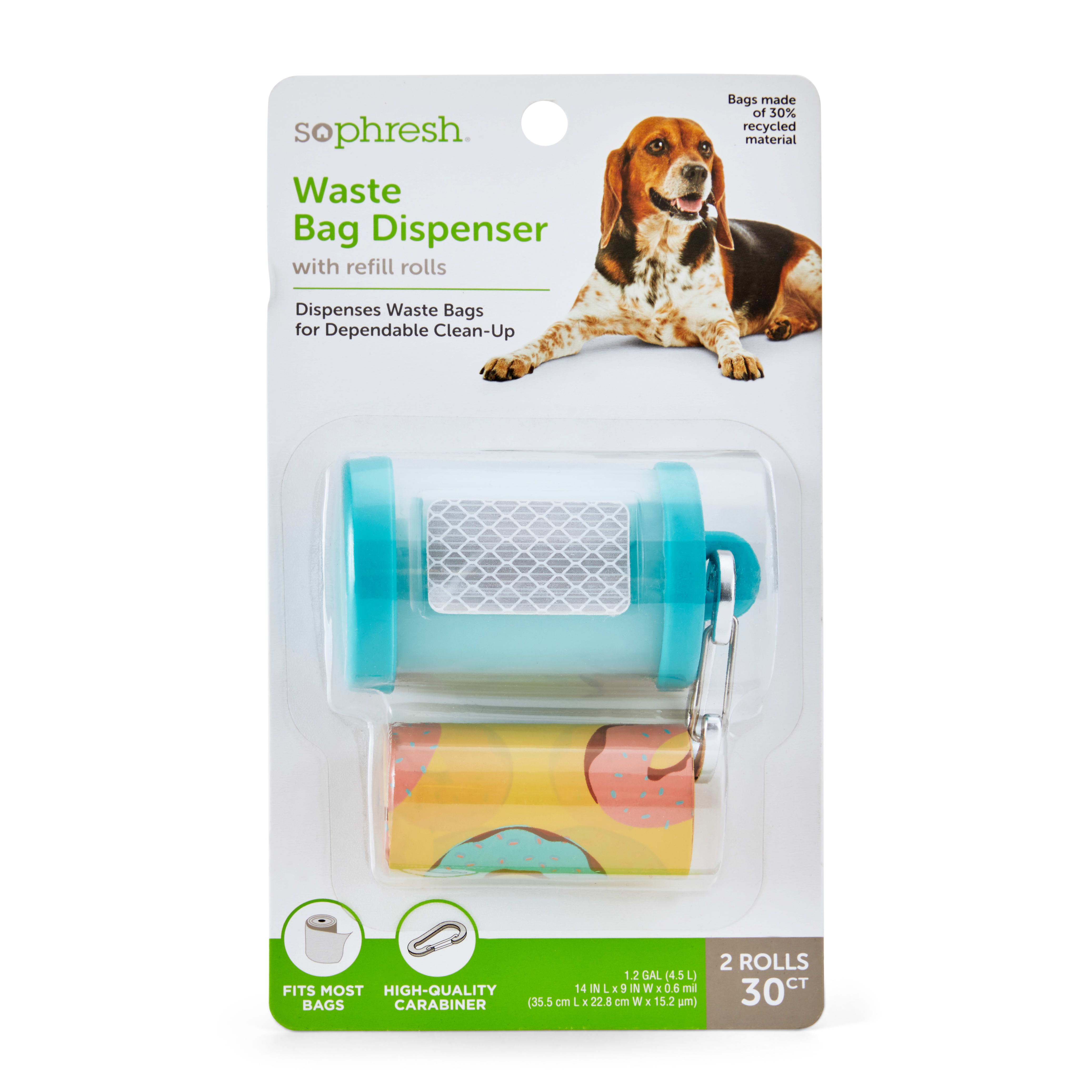 Bags on Board Dog Poop Bags Dispenser with Refill Bags