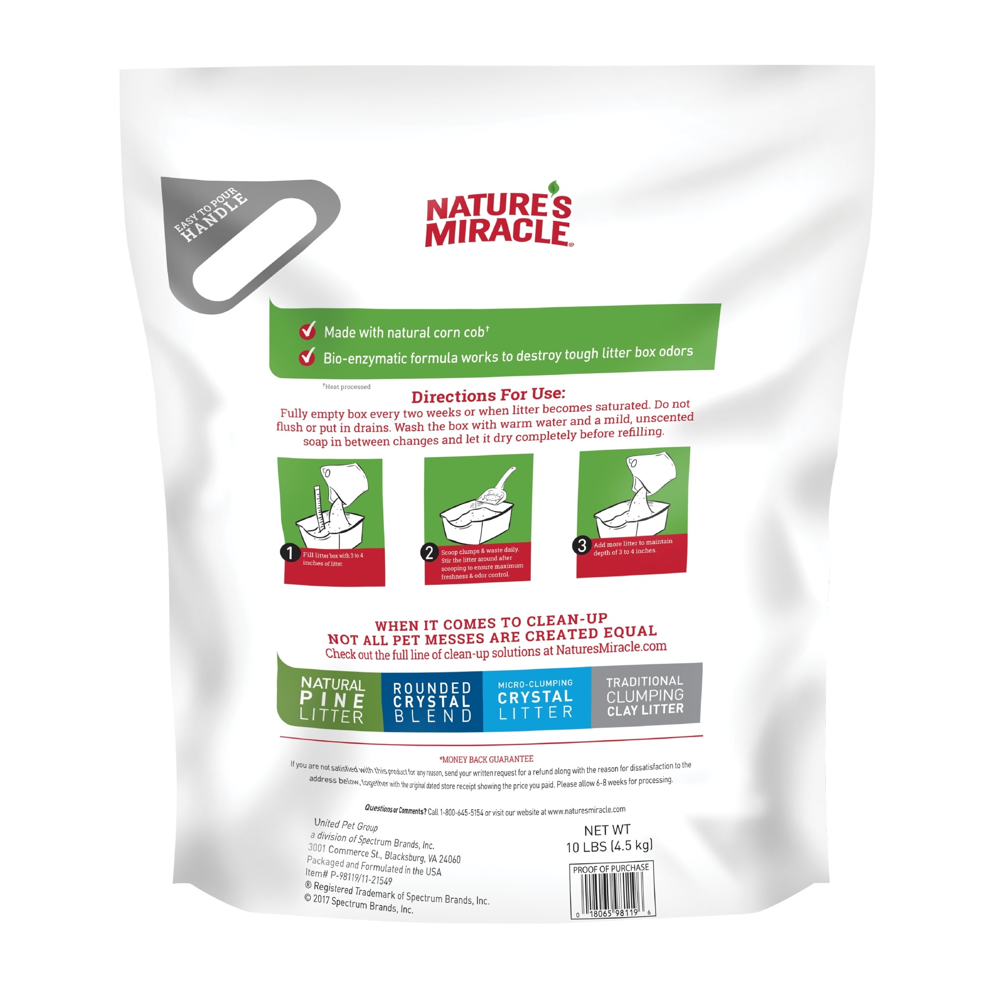 Nature's miracle premium outlet clumping corn cob litter