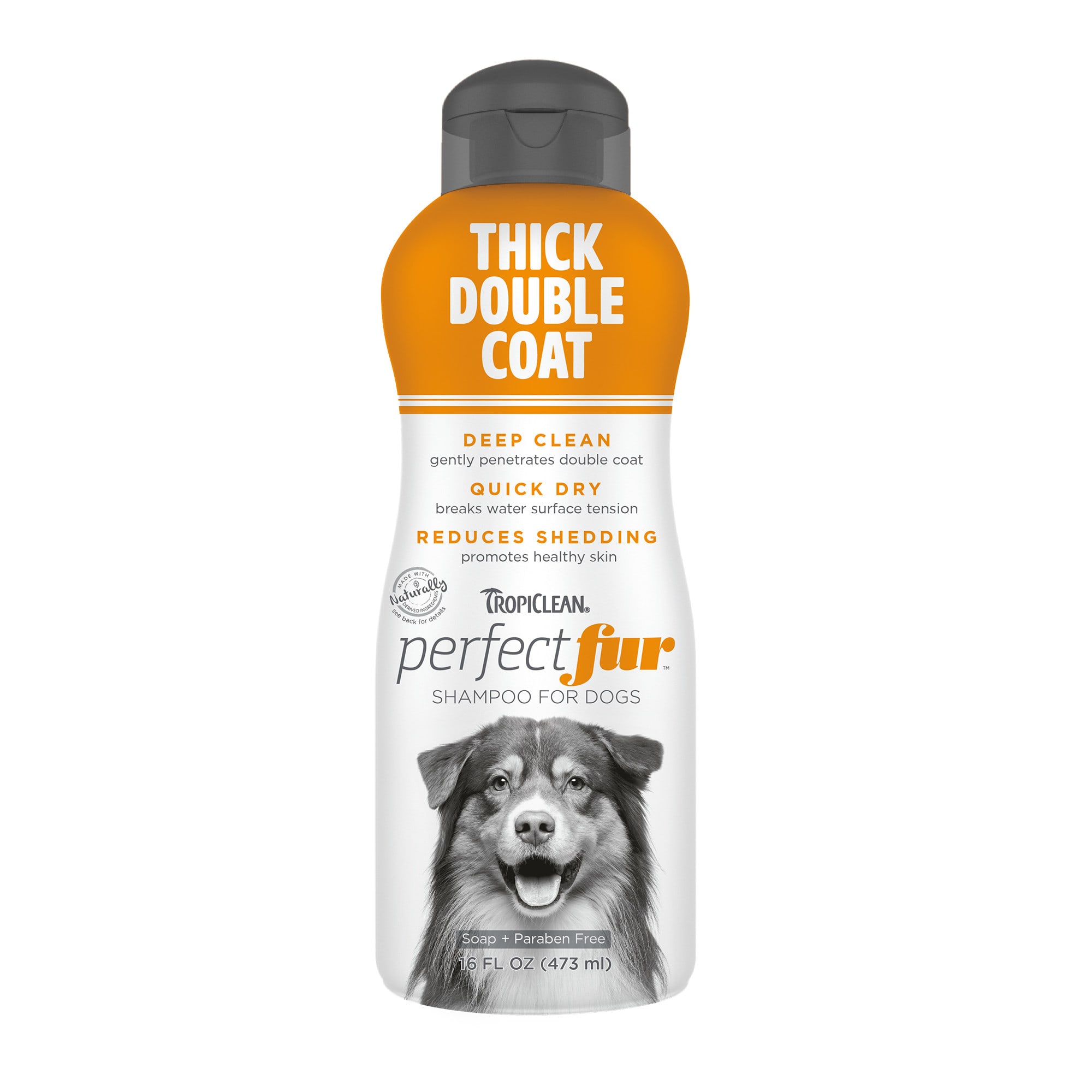 TropiClean Perfect Fur Thick Double Coat Dog Shampoo, 16 fl. oz. | Petco