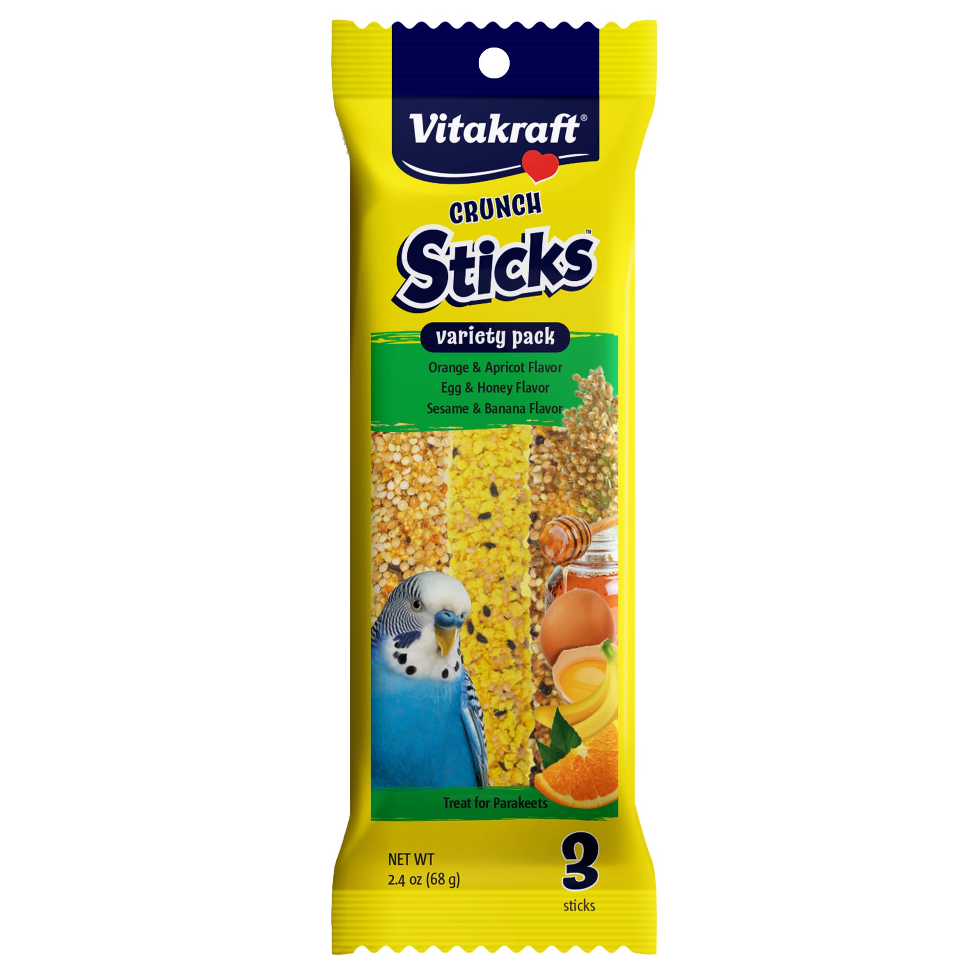 Vitakraft Crunch Sticks Orange & Apricot, Egg & Honey and Sesame