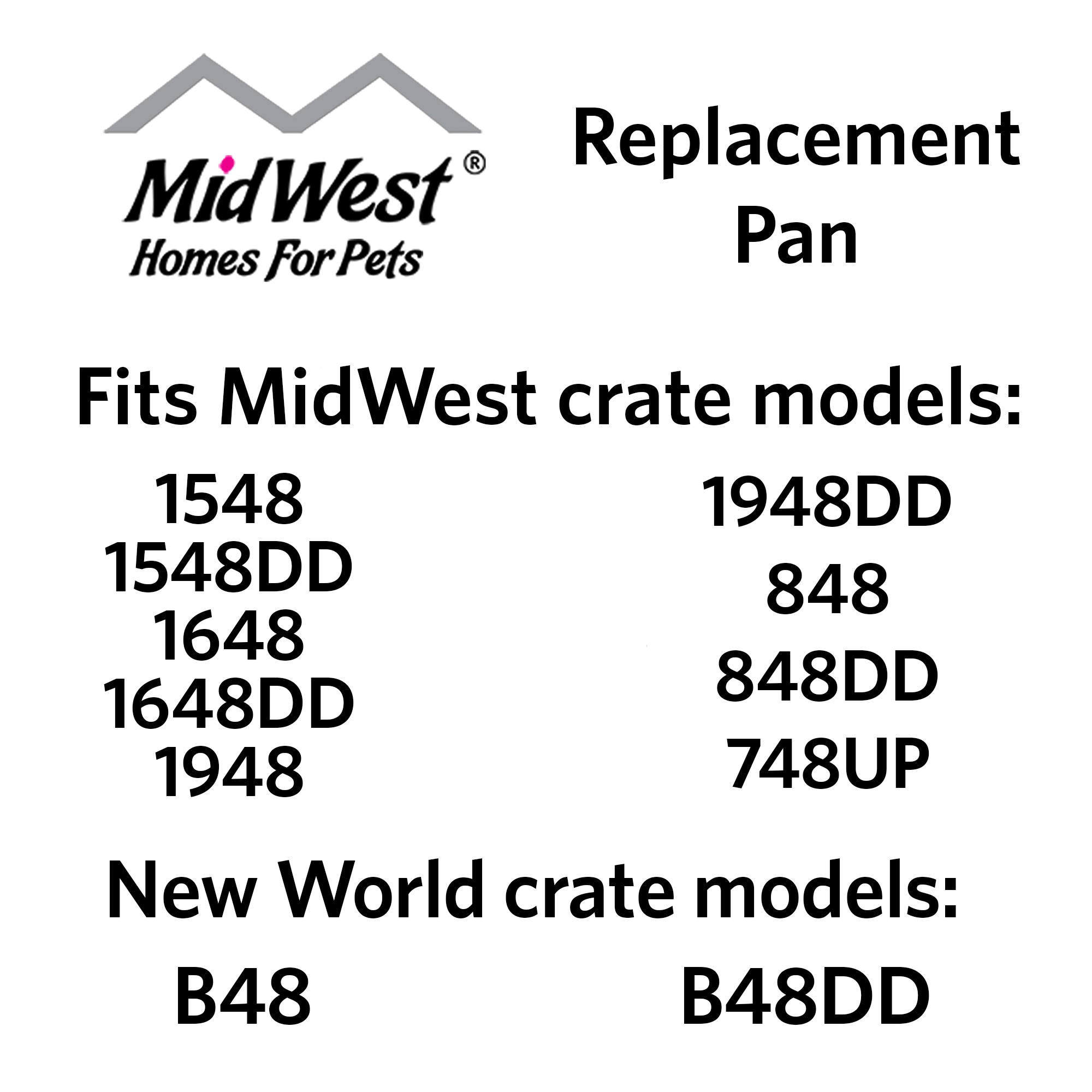 Midwest Replacement Crate Pan for Dogs 52.45 L X 34.85 W X 1.23 H