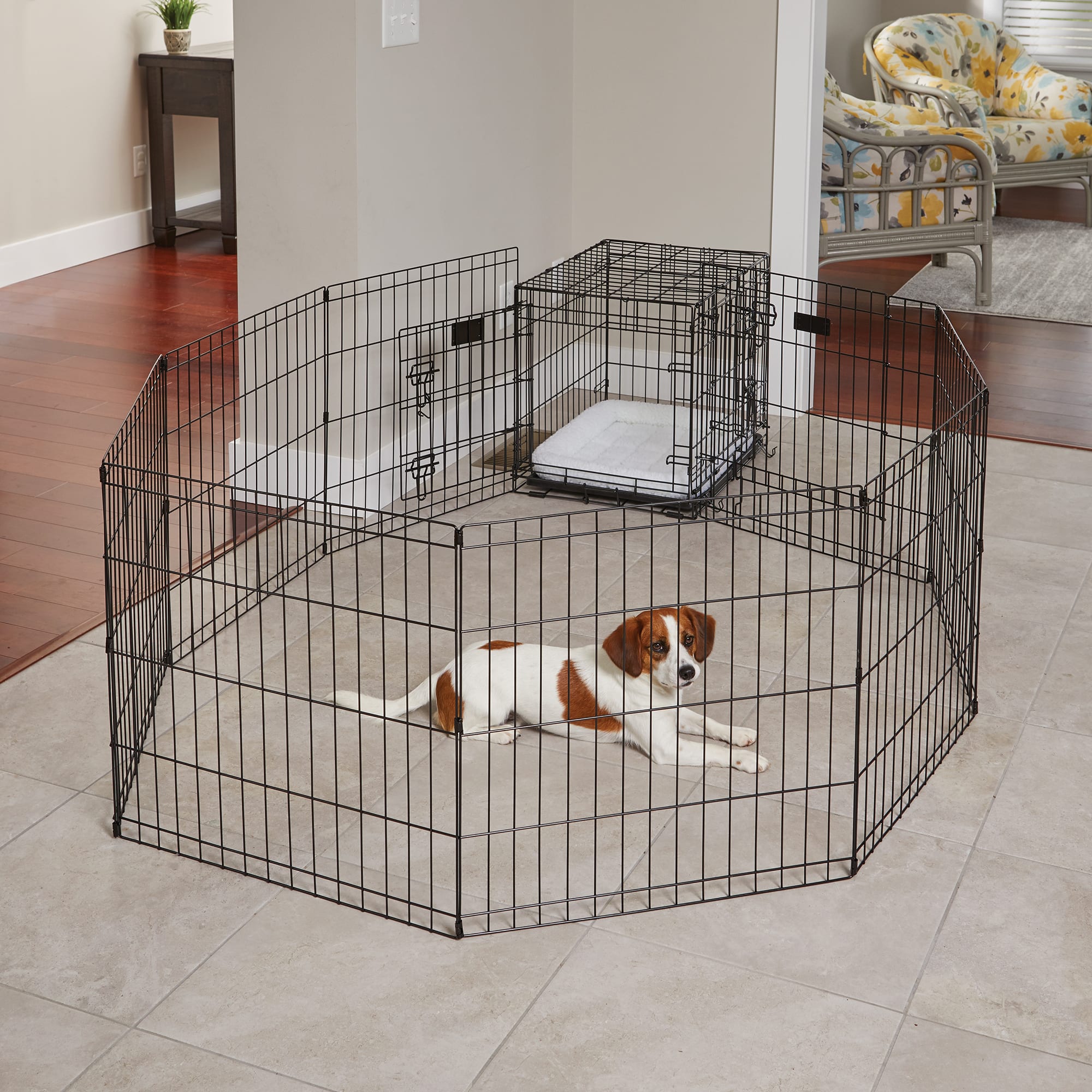 Midwest Black Contour Exercise Pen for Dogs 24 H Petco