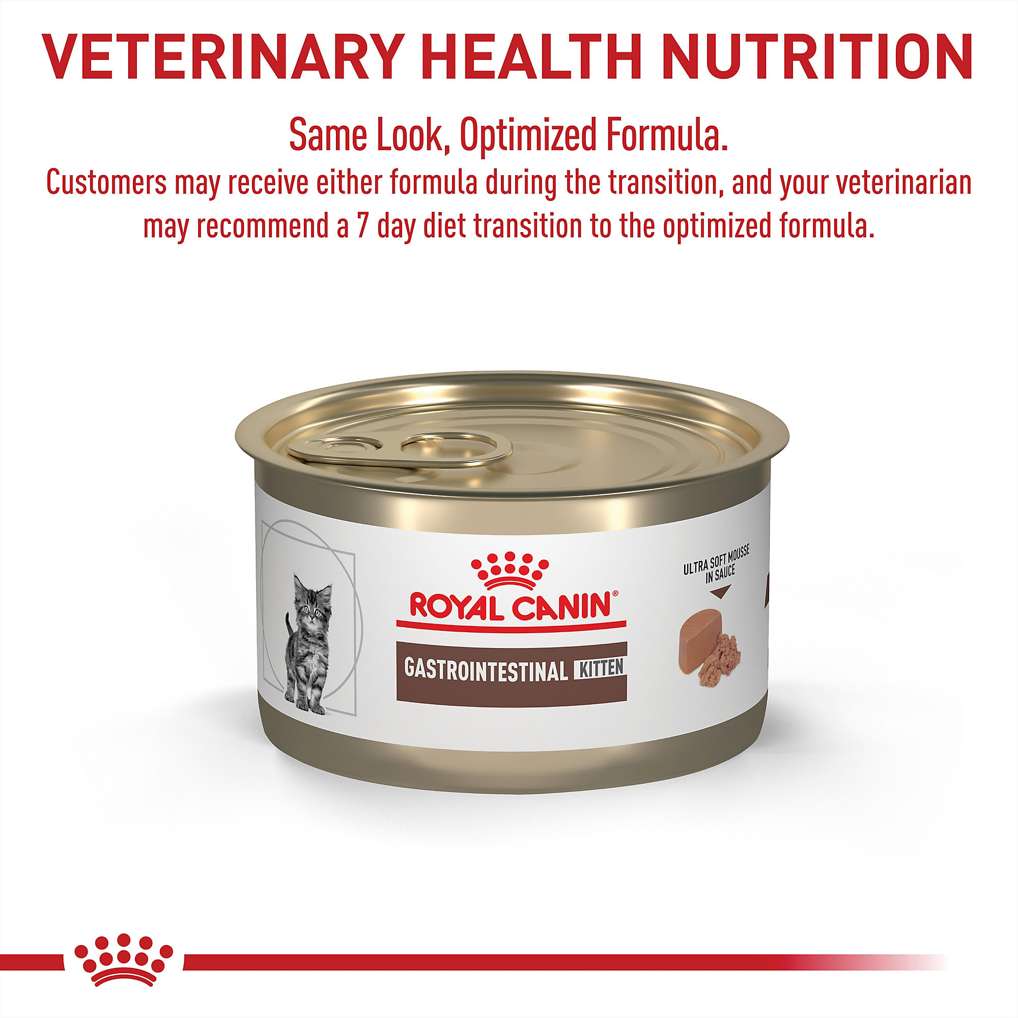 Royal Canin Veterinary Diet Feline Gastrointestinal Ultra Soft Mousse In Sauce Canned Wet Kitten Food 5 1 Oz Case Of 24 Petco