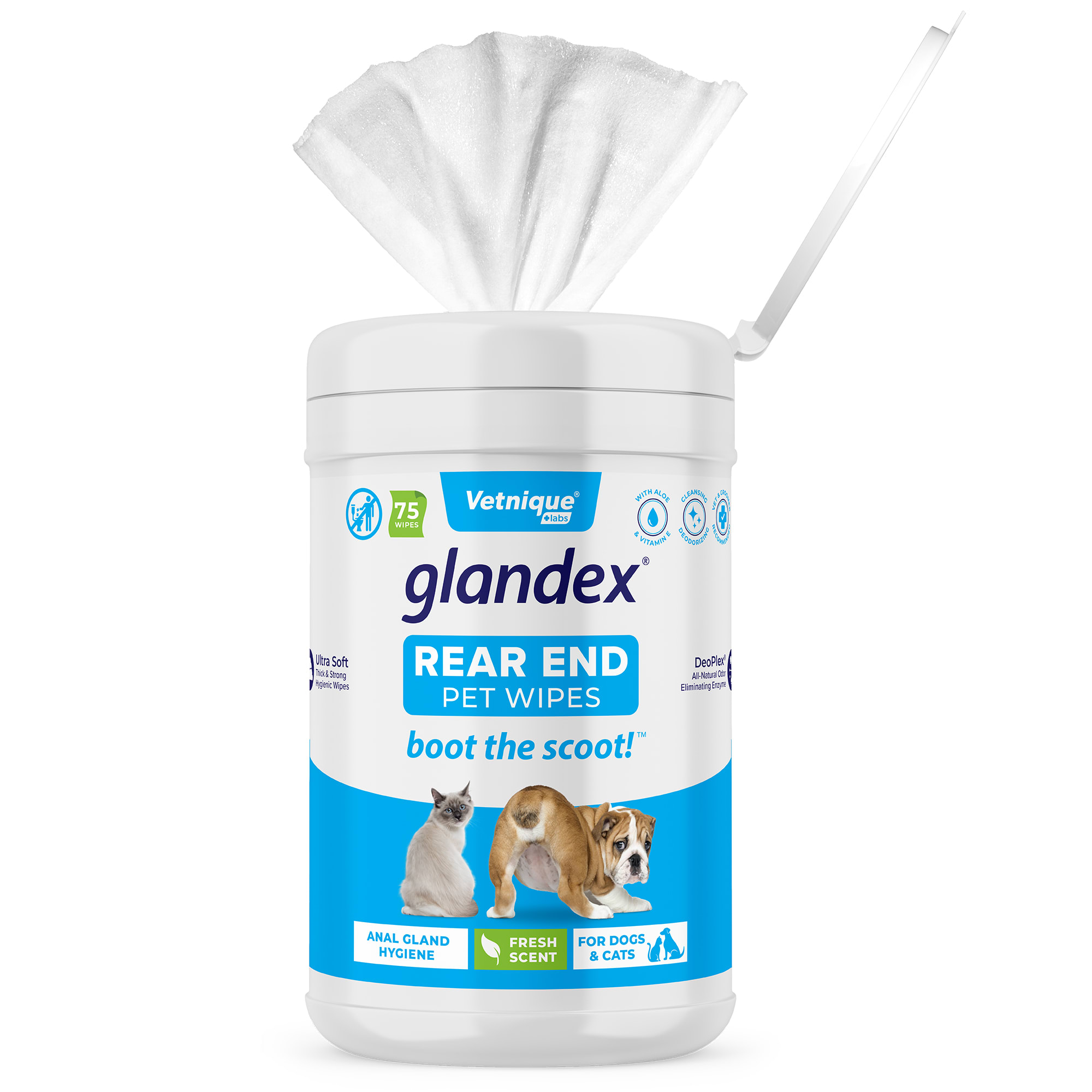 Glandex Dog Wipes for Pets Cleansing & Deodorizing Anal Gland Hygienic  Wipe​s