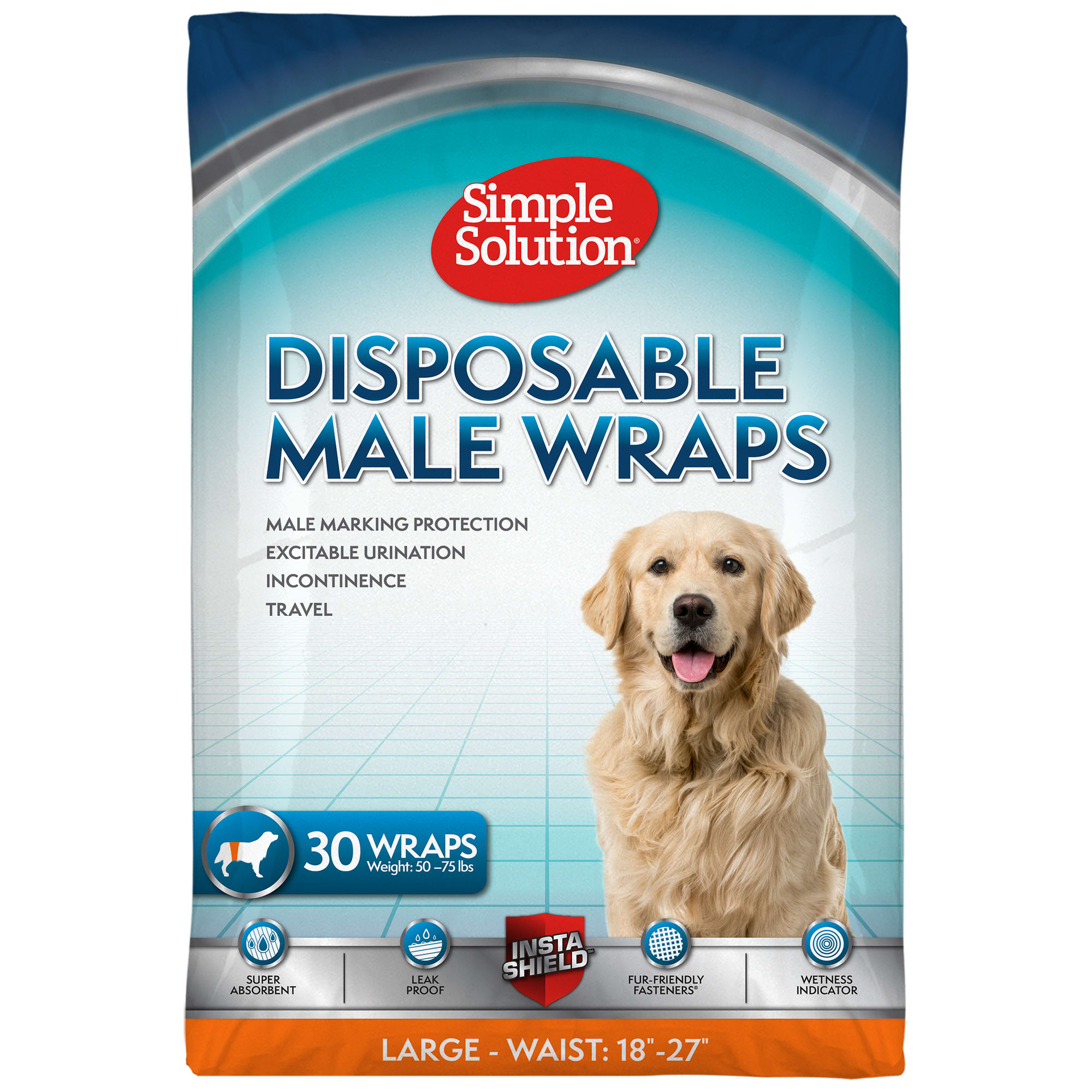Simple Solution Disposable Male Wrap for Dogs, Large, Count of 30 Petco