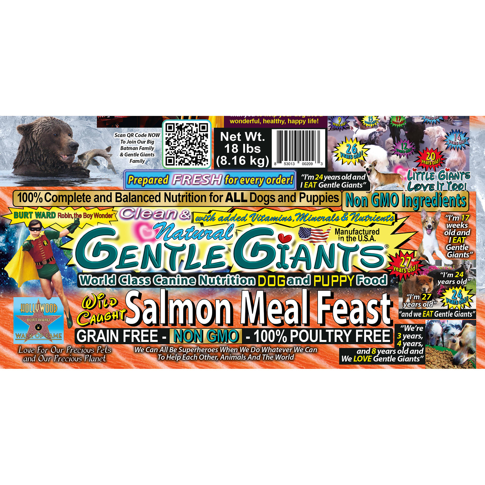 Gentle Giants NonGMO GF Salmon Dog and Puppy Dry Food 18 lbs