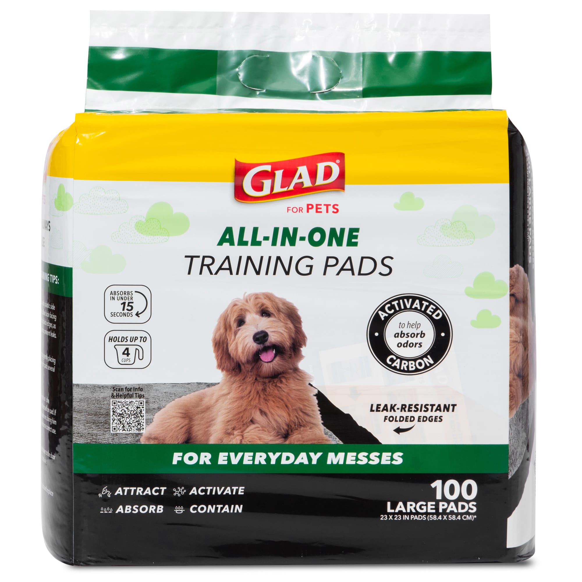 GLAD for Pets Large Activated Carbon Puppies & Senior Dog Training Pads