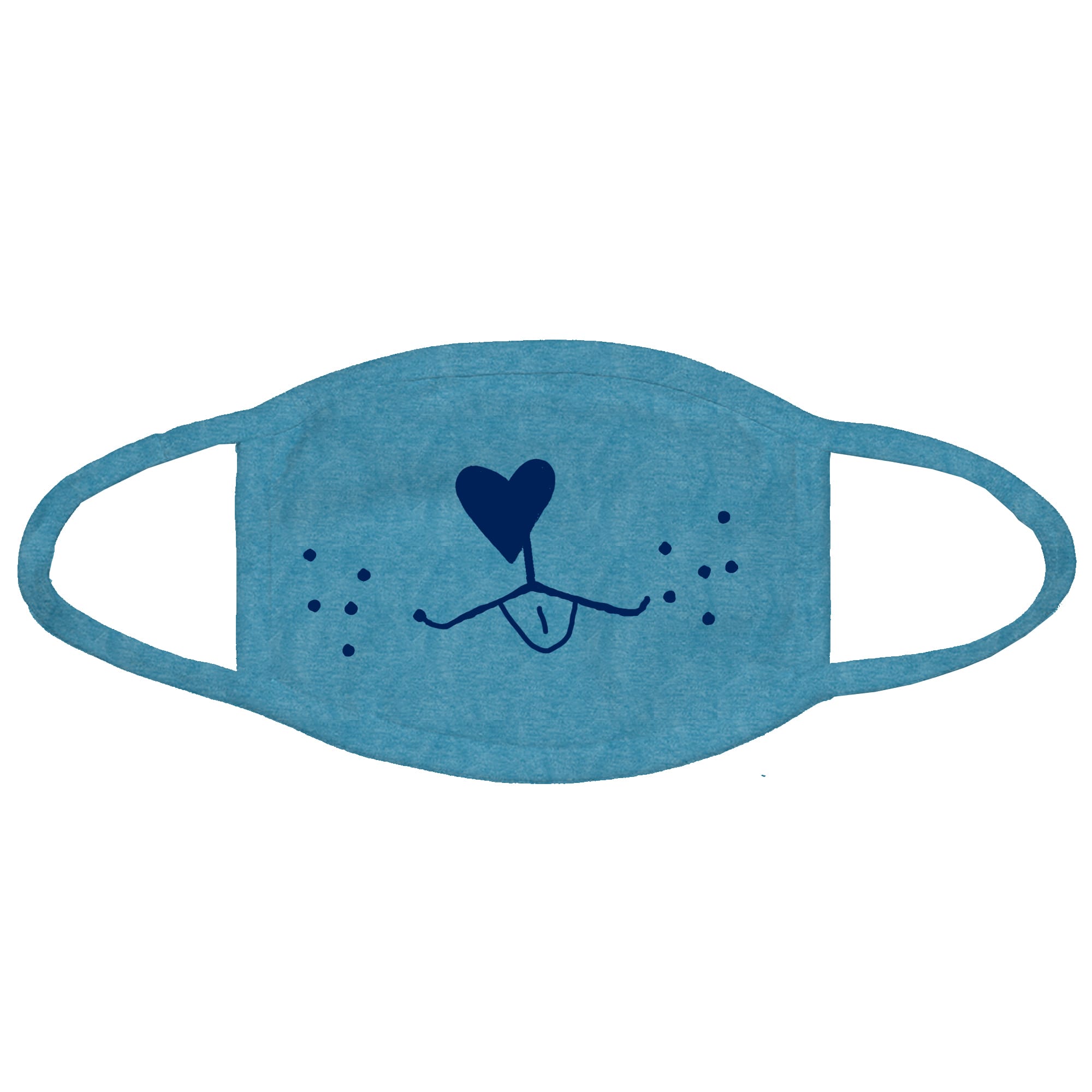 G&G Outfitters Heart Dog Graphic Blue Cloth Face Mask, One Size Fits All