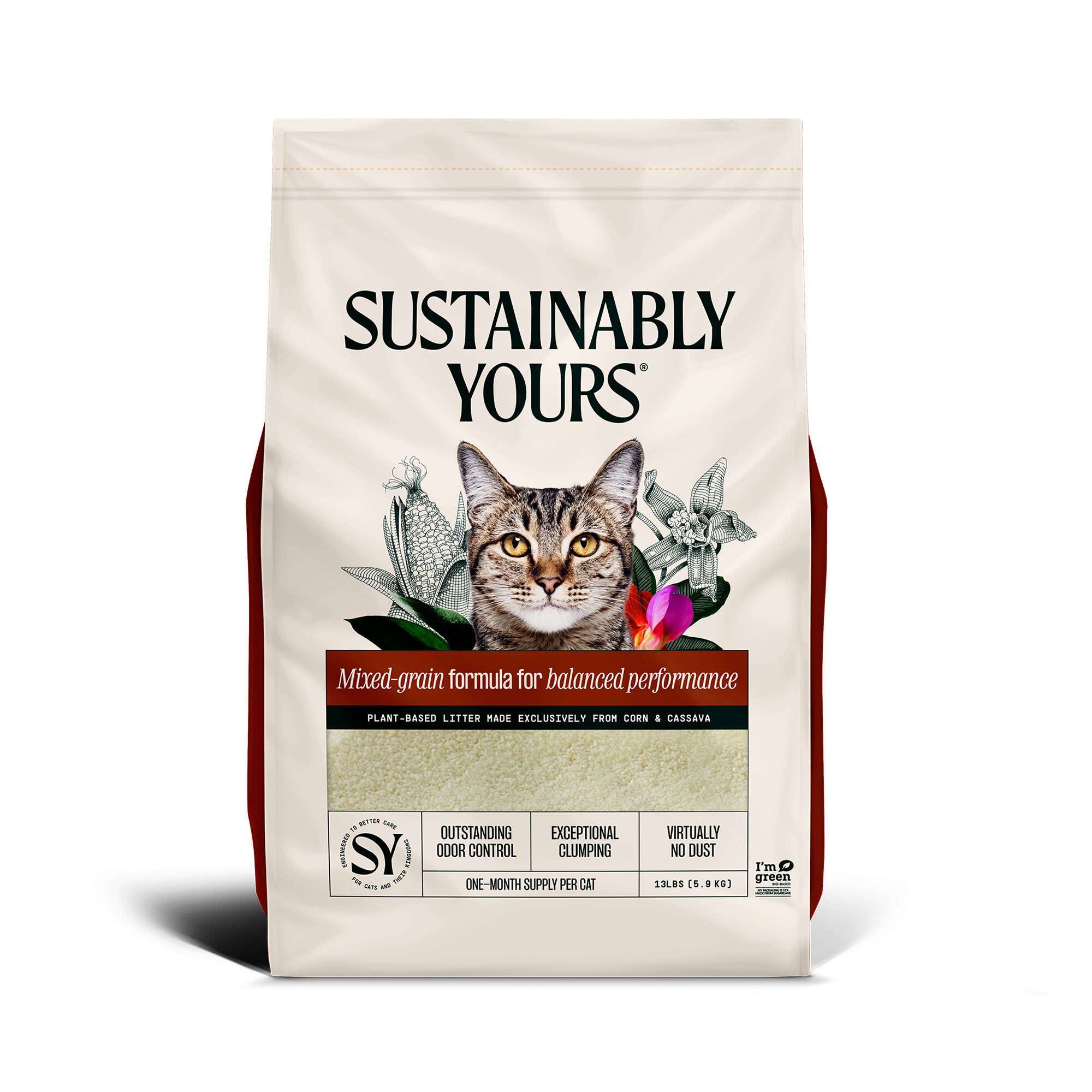 Sustainably Yours MultiCat From Corn & Cassava Natural Litter, 13 lbs