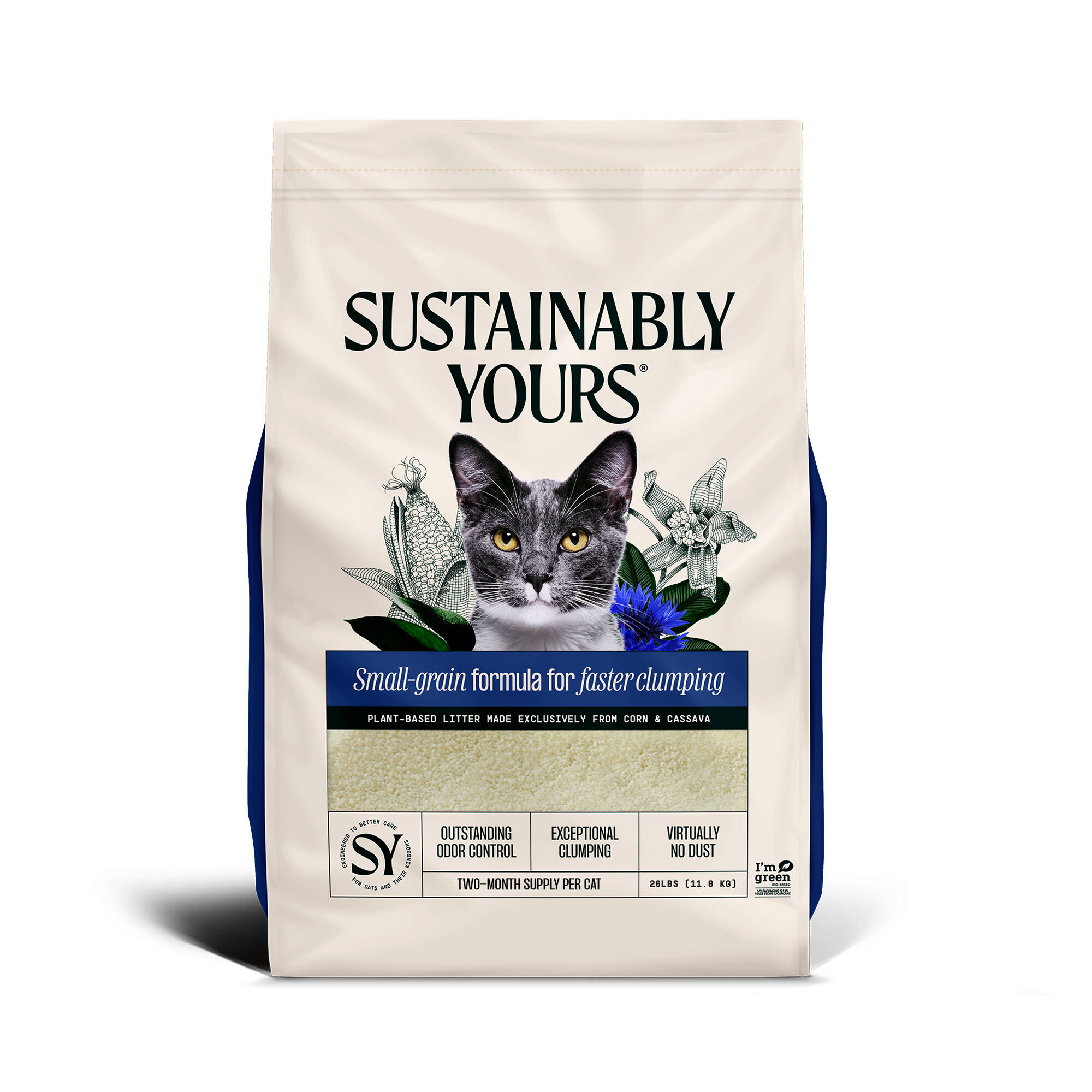 Sustainably Yours Cat Litter Small grain Formula 26 lbs. Petco