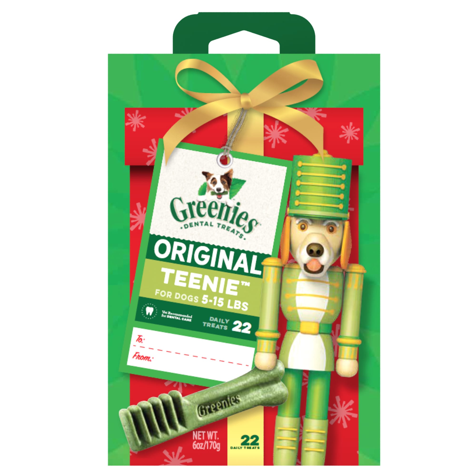 Greenies Original Teenie Nutcracker Natural Holiday Dental Dog