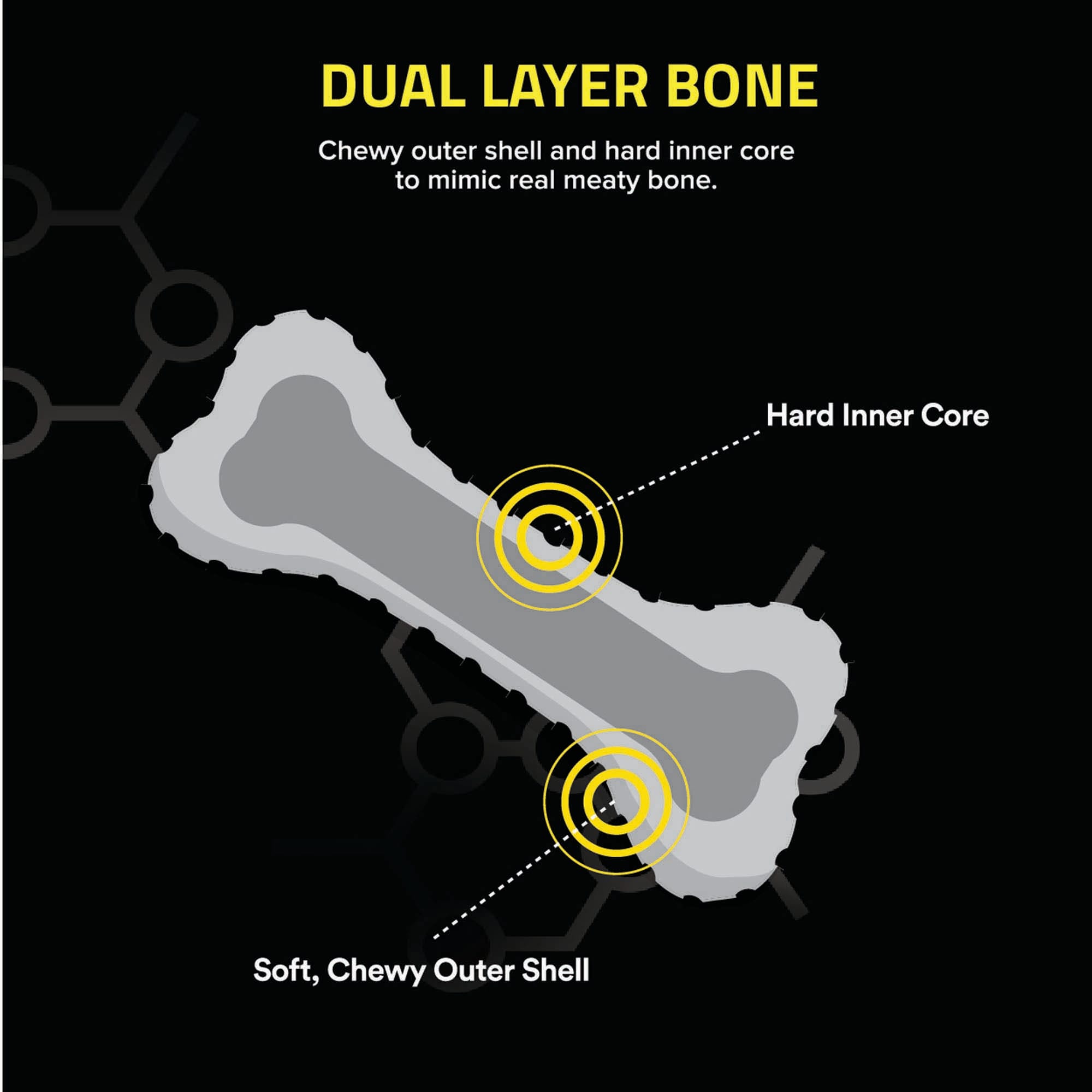 Playology Dual Layer Bacon Scent Bone Dog Toy, Medium | Petco