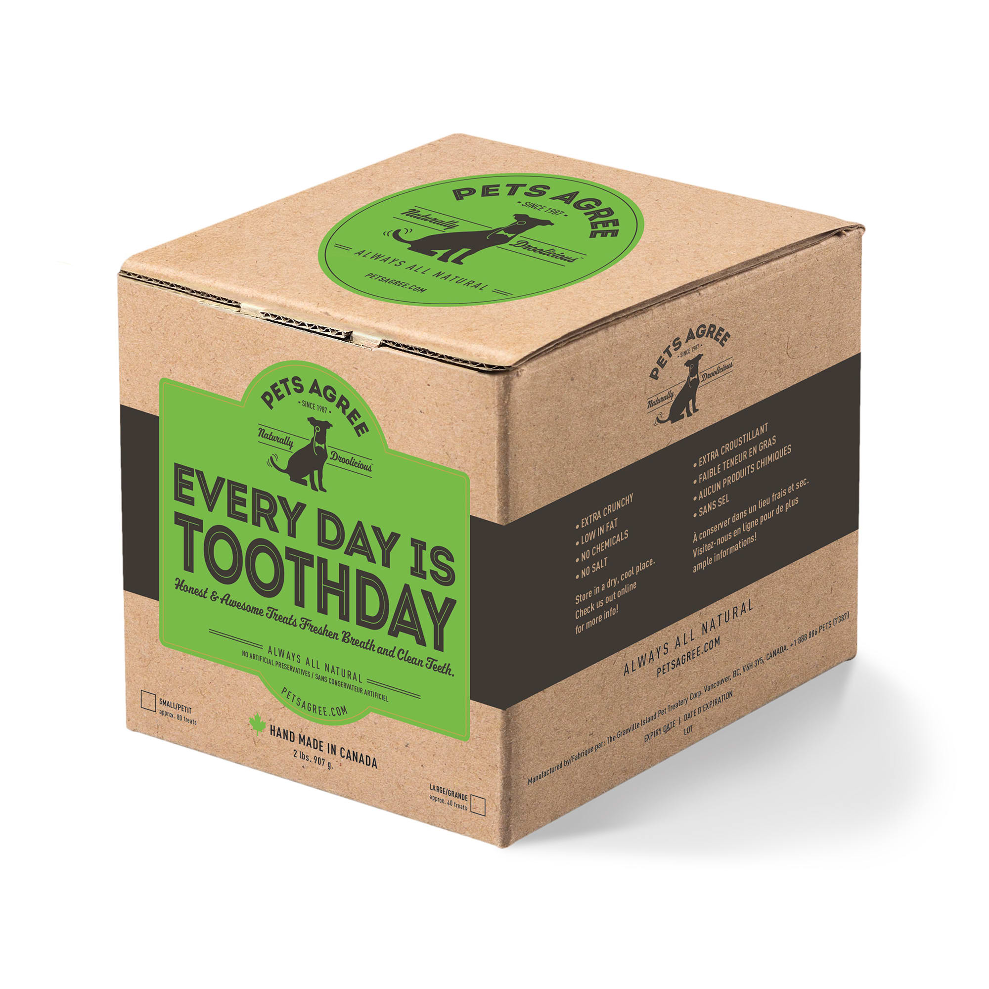 The Granville Island Pet Treatery Large Pets Agree Every Day is Toothday Dog Biscuits