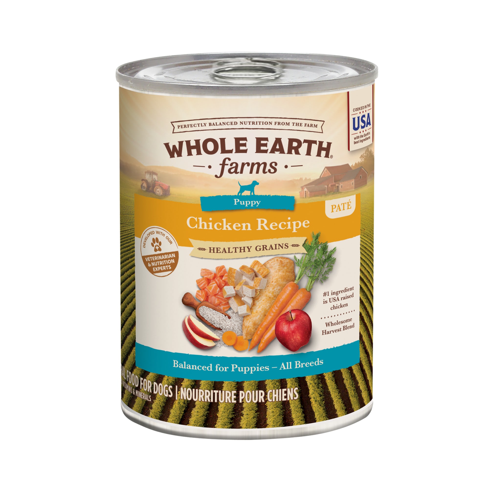 Whole Earth Farms Healthy Grains Puppy Recipe Canned Dog Food, 12.7 oz ...