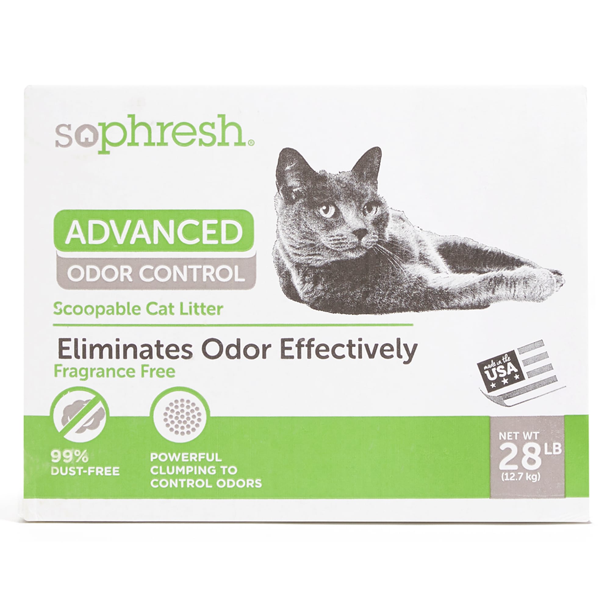 So Phresh Advanced Odor Control Scoopable Fragrance Free Cat Litter 28 lbs