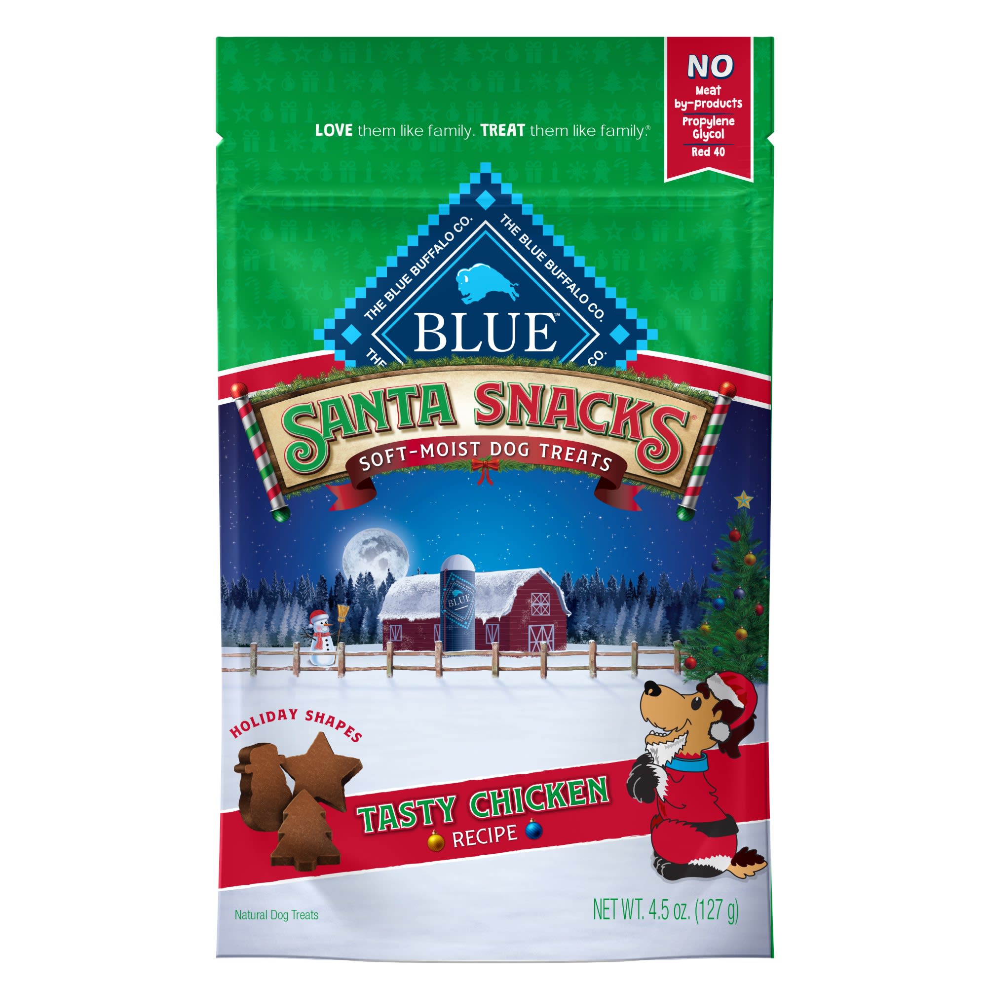 Blue Buffalo Santa Snacks Natural Soft Dog Treats, Chicken 4.5oz