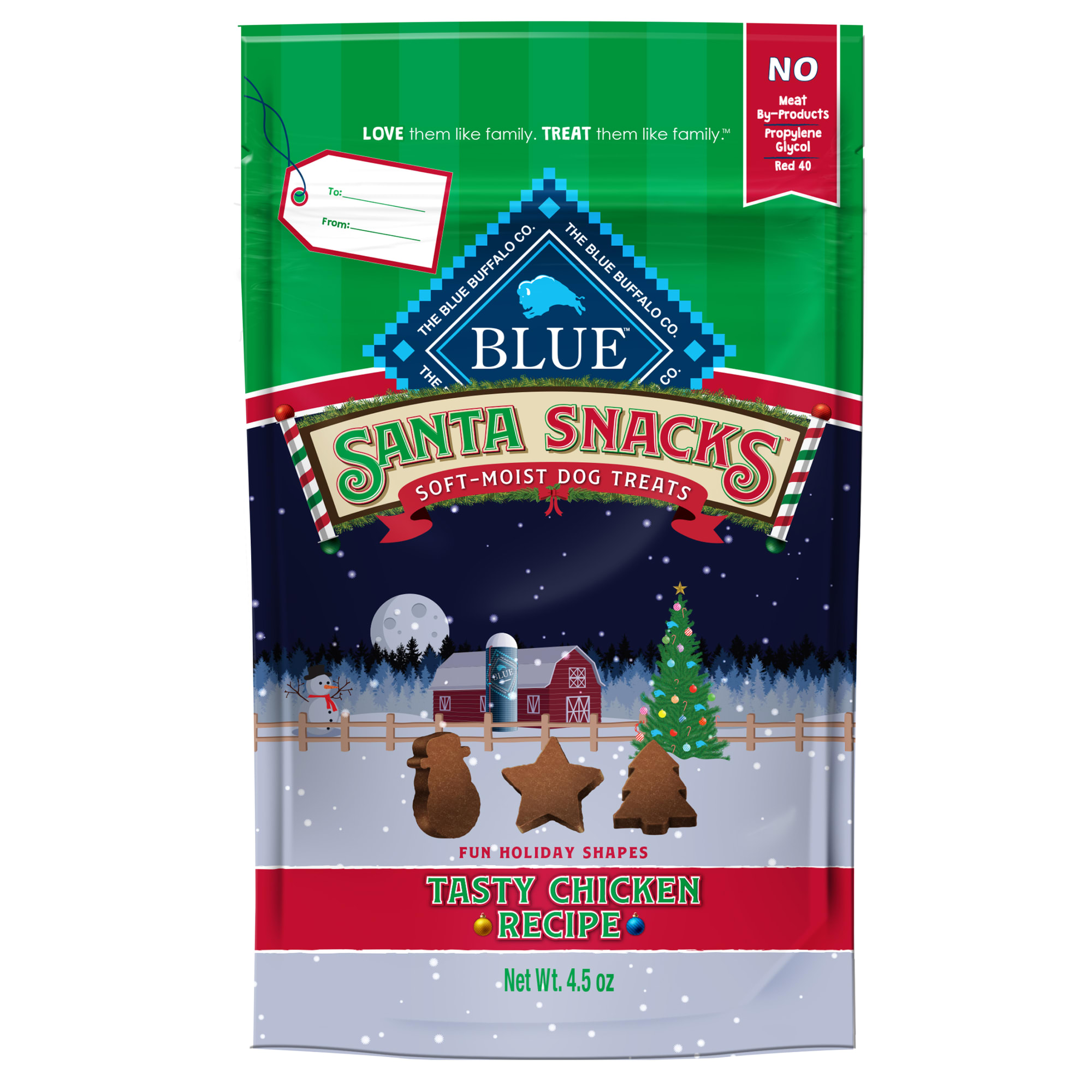 Blue Buffalo Santa Snacks Natural Soft Dog Treats, Chicken 4.5oz