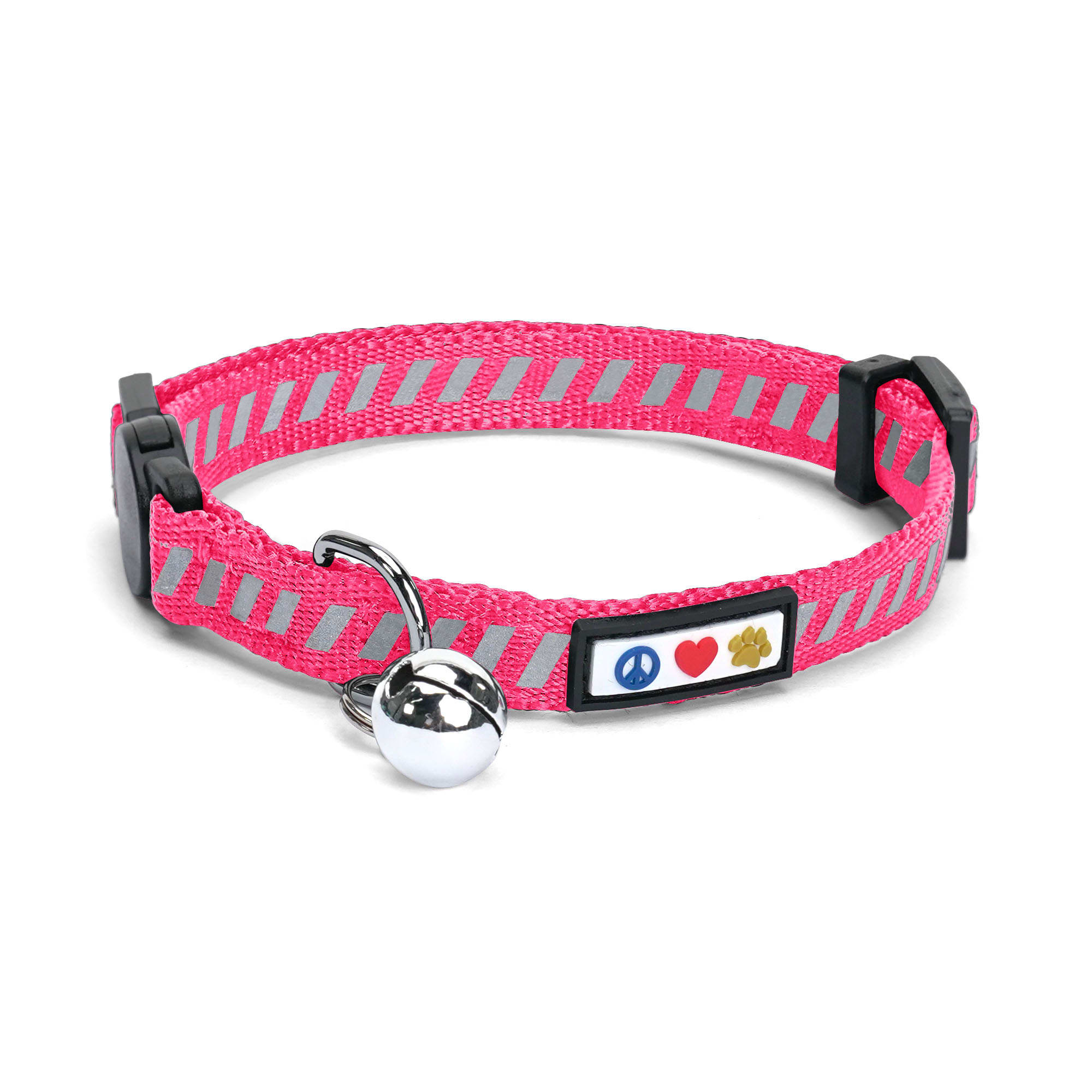 Pawtitas Reflective Pink Kitten & Cat Safety Collar with Bell