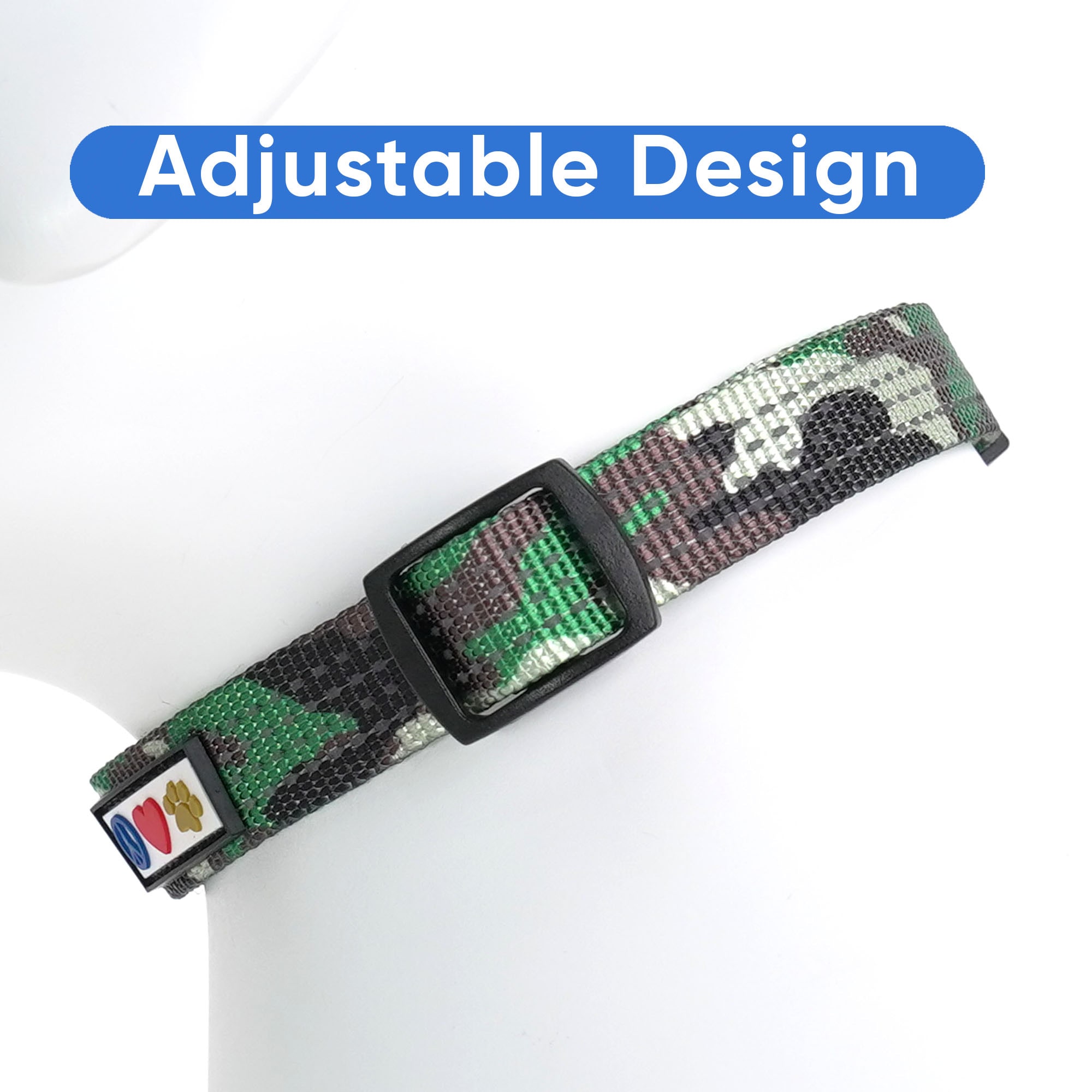 Pawtitas Reflective Dog Collar Green Camouflage / Xs