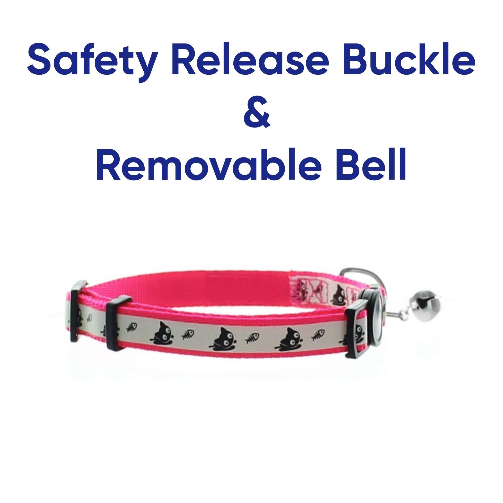 Pawtitas Glow In The Dark Pink Safety Buckle Removable Bell Kitten