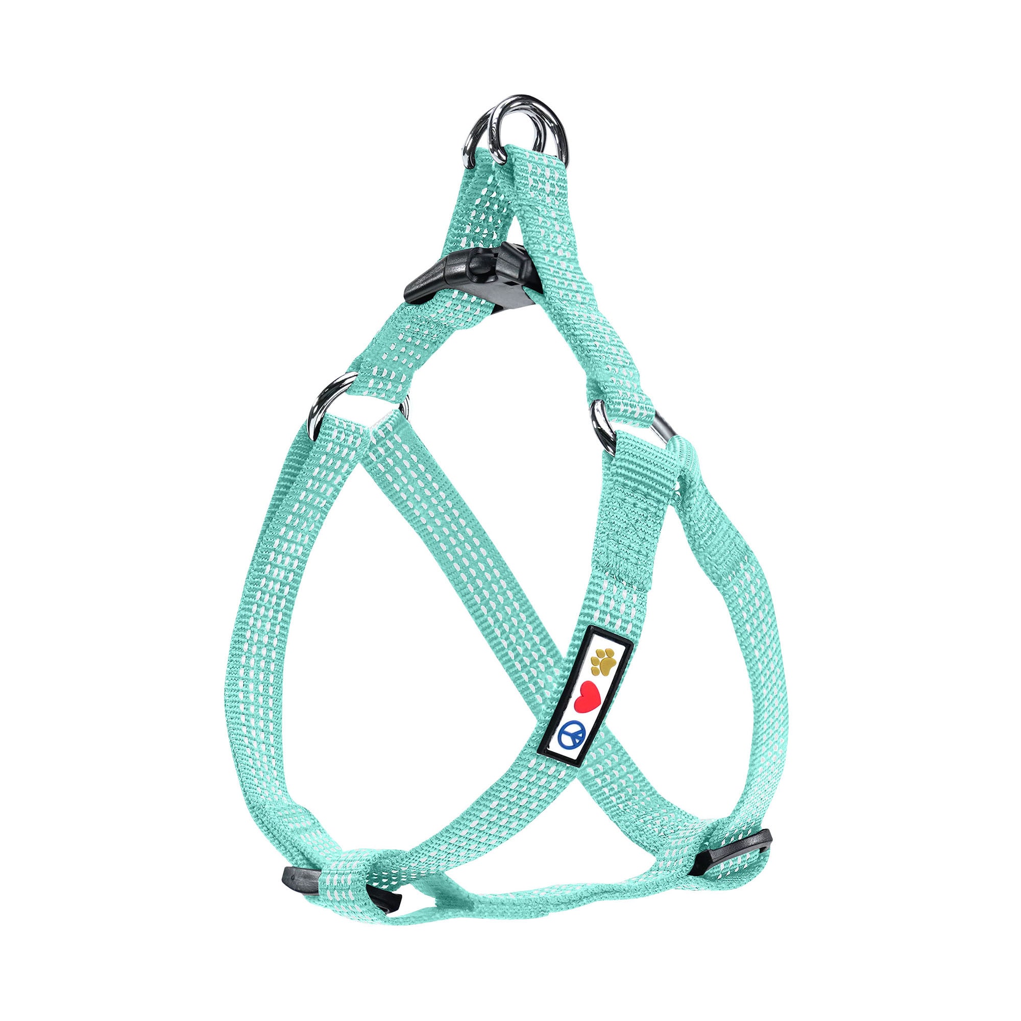Pawtitas Reflective Teal Puppy or Dog Harness, Medium Petco