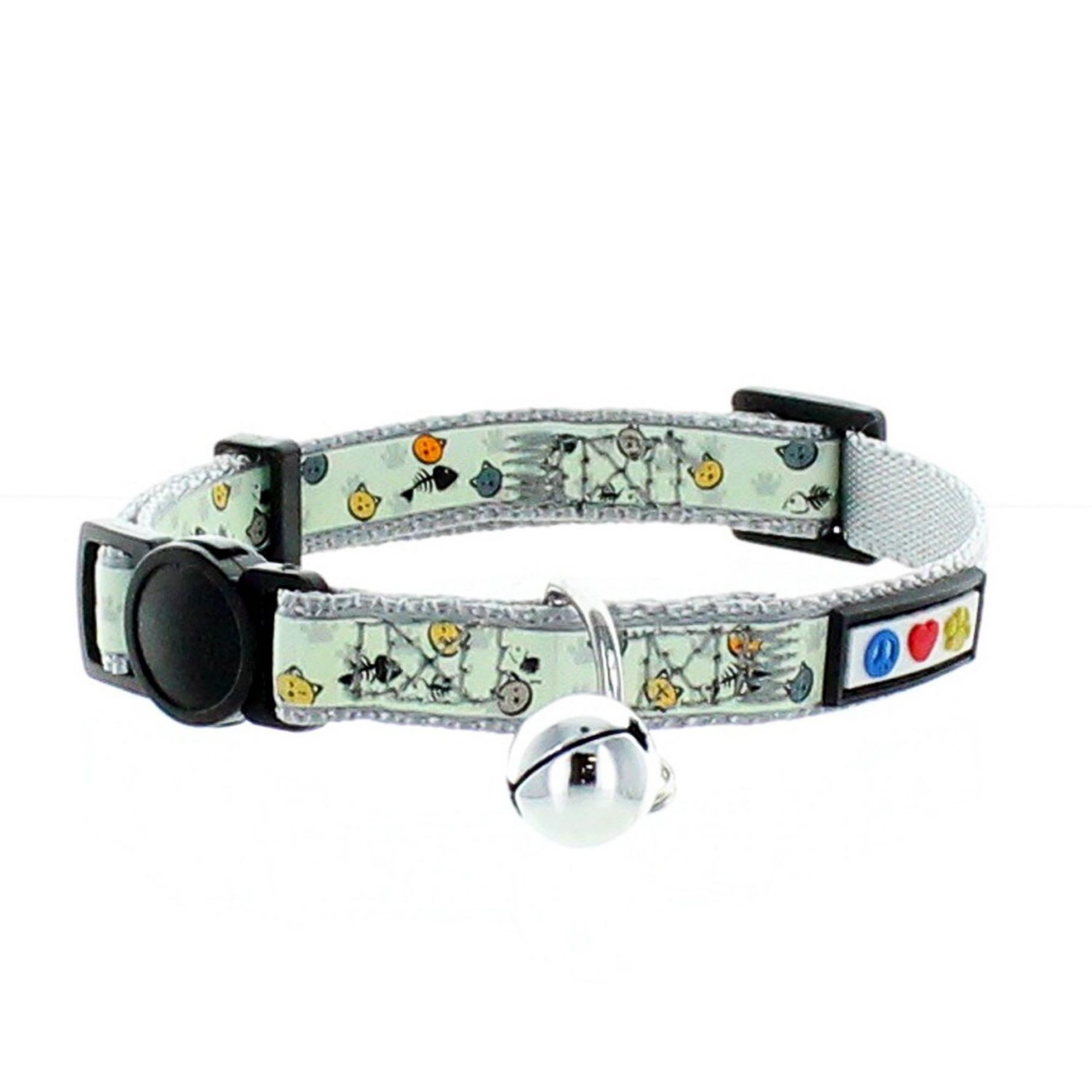 Pawtitas Glow Safety Cat Collar with Removable Bell