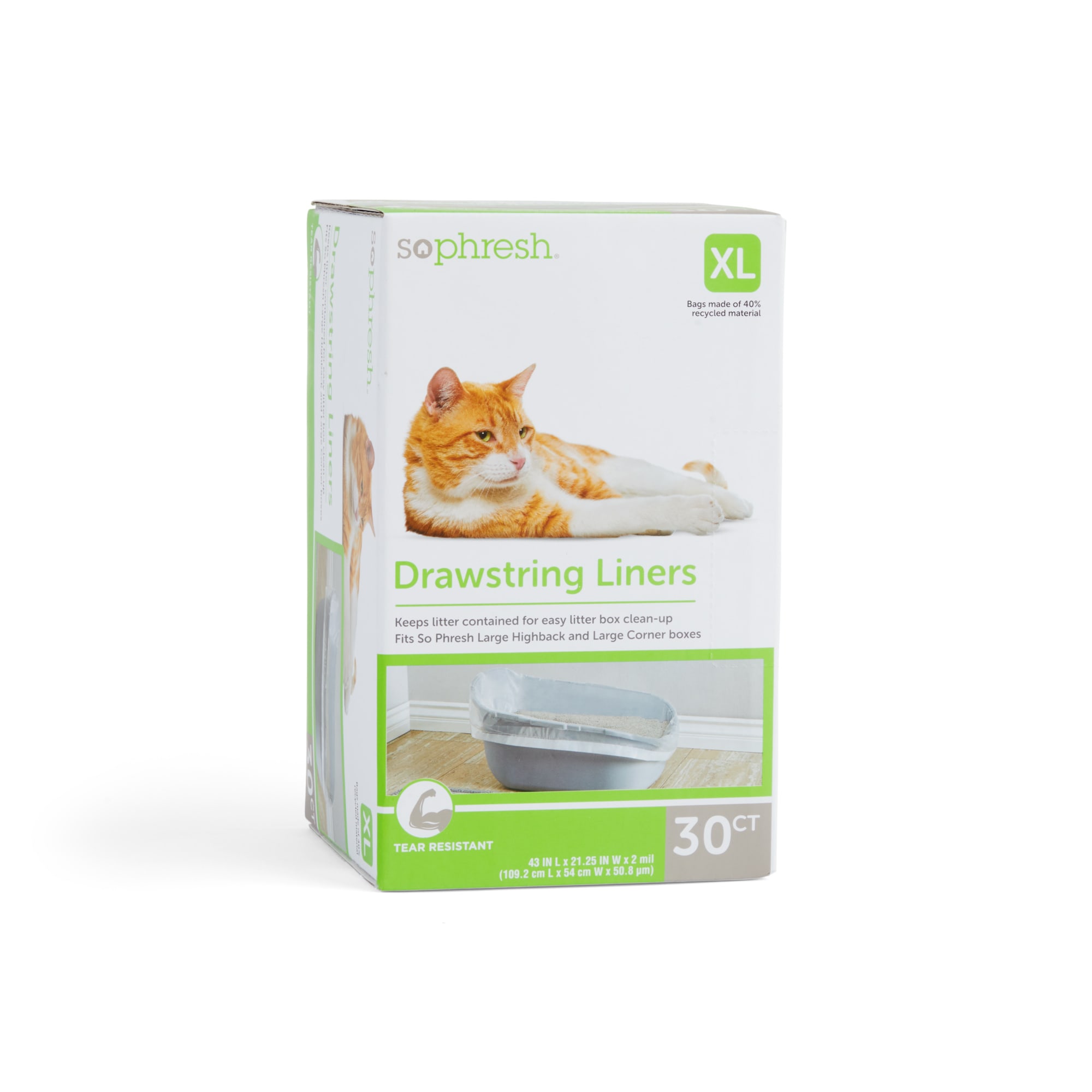 So Phresh Drawstring Liners for Highback Boxes for Cats 43 L X 21.25 W Count of 30 Petco