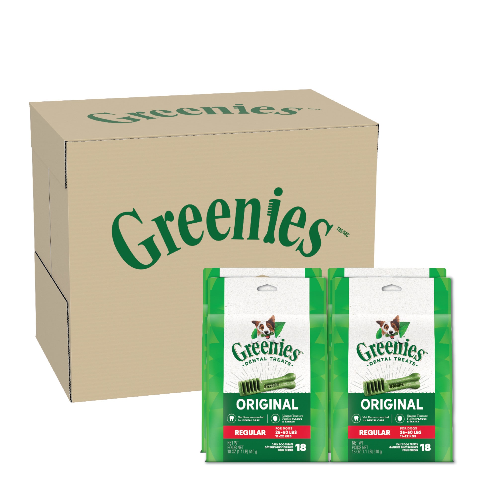 Greenies Original Dental Dog Treats for Oral Health Fresh Breath