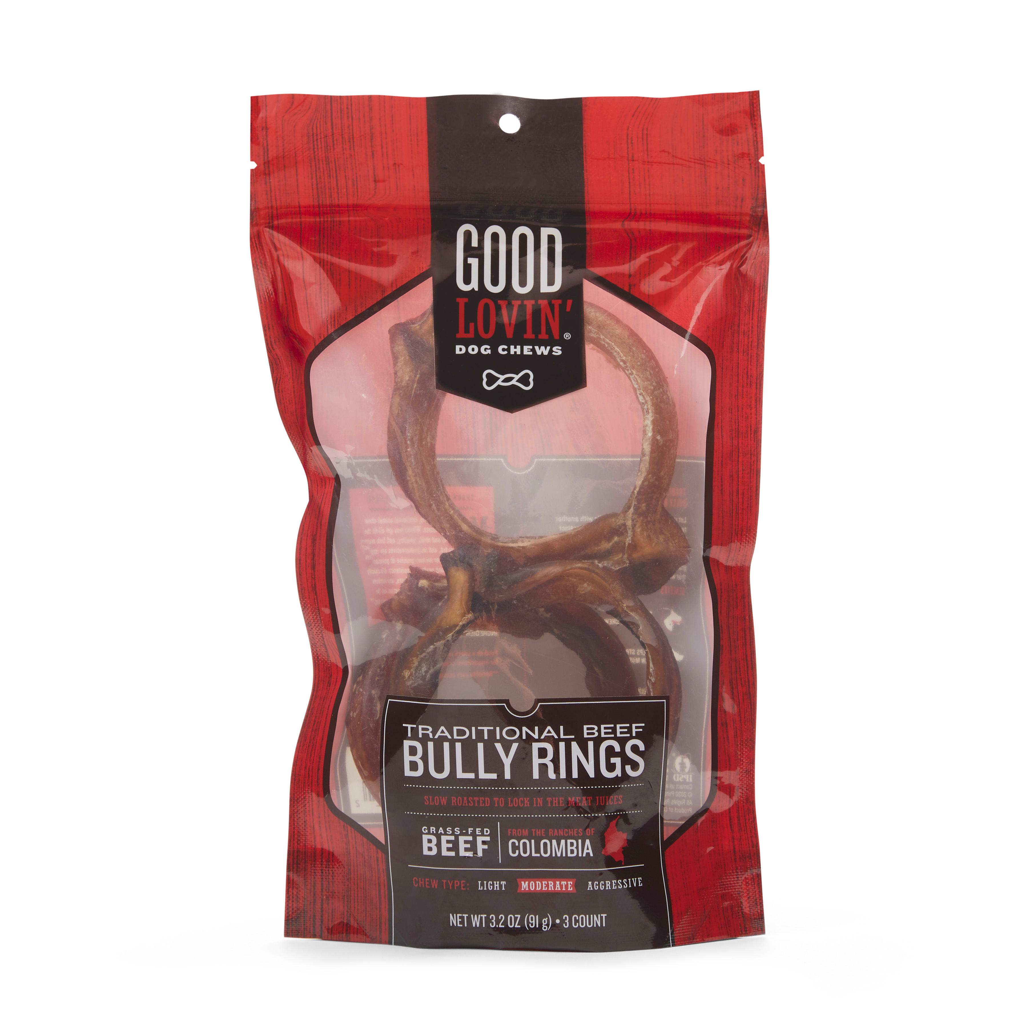 Good Lovin Beef Bully Ring Chews for Dogs 3 Pack