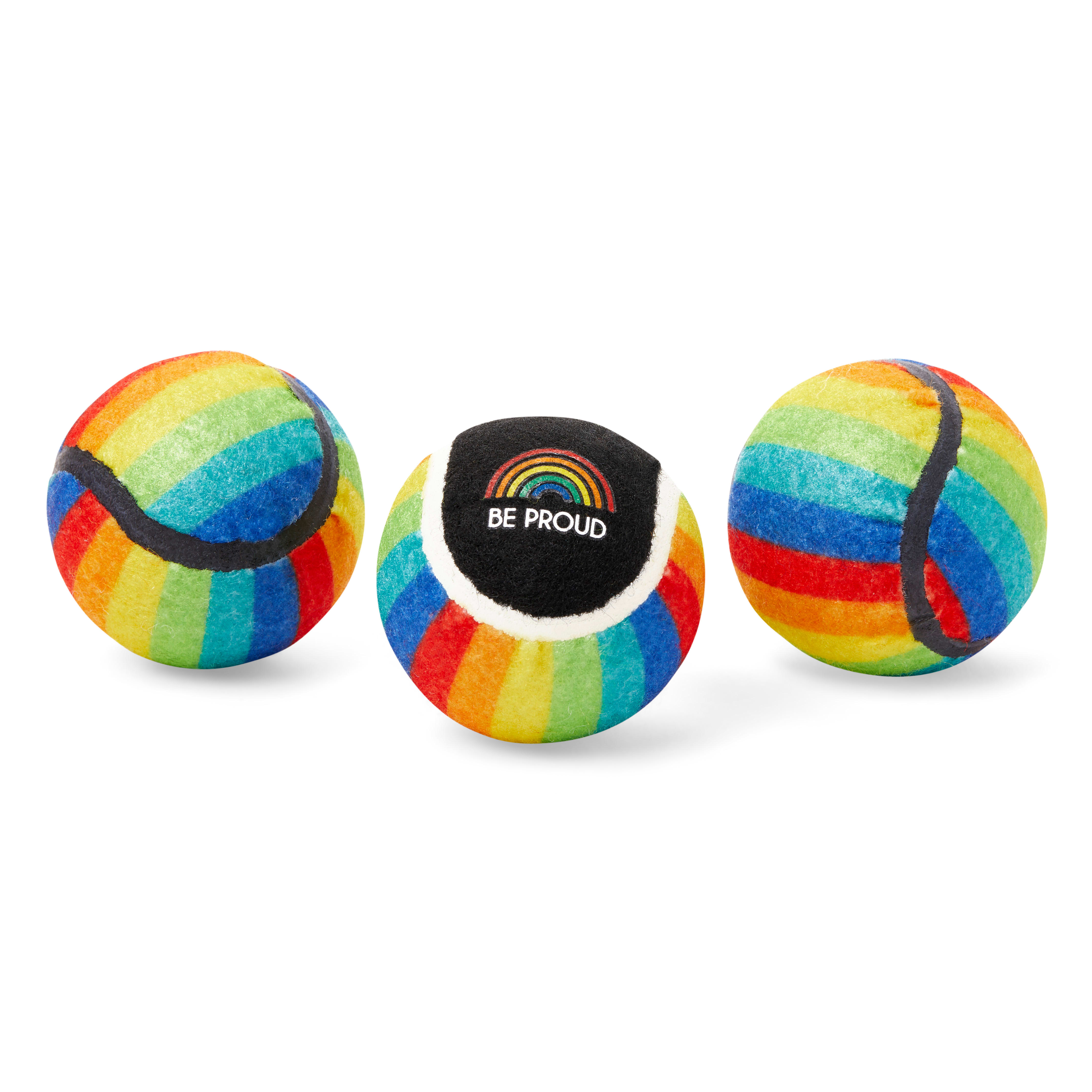 Youly The Proudest Rainbow Tennis Ball Set X Small Pack Of 3 Petco