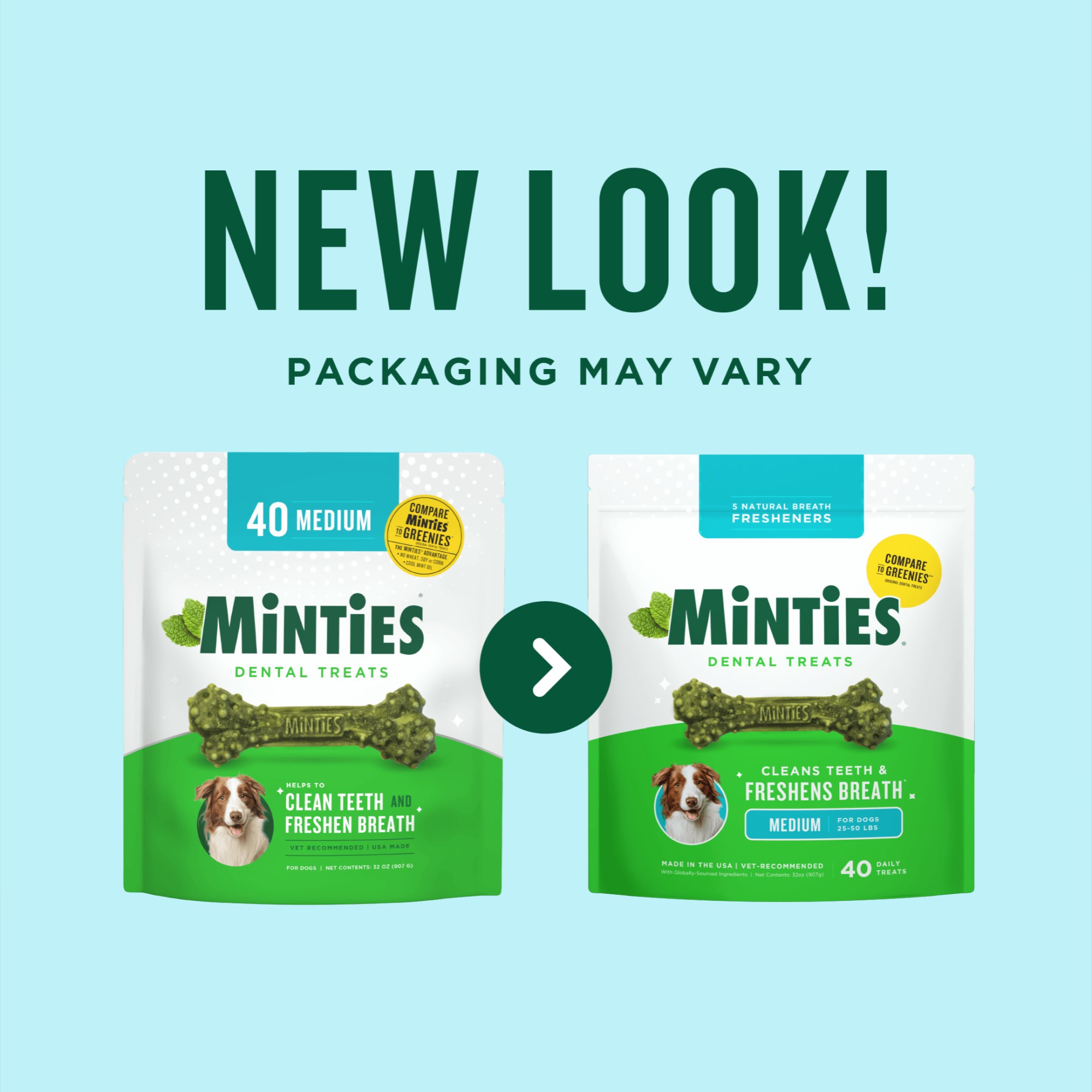 Minties Medium Dental Bone Dog Treats, 32 Petco