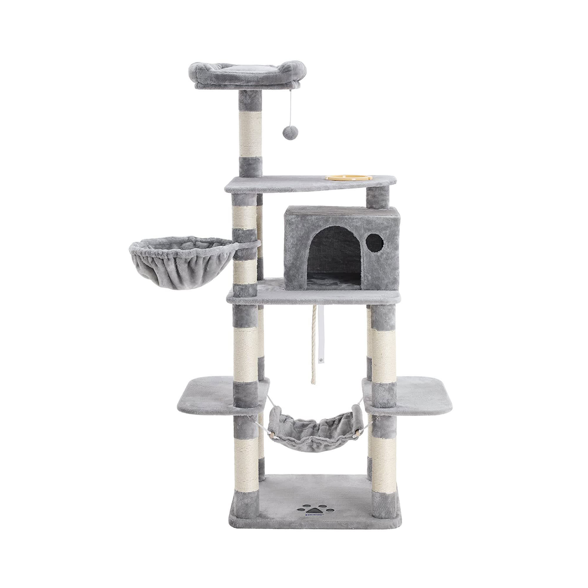 Feandrea Light Gray Cat Tree Condo, 64.6" H | Petco