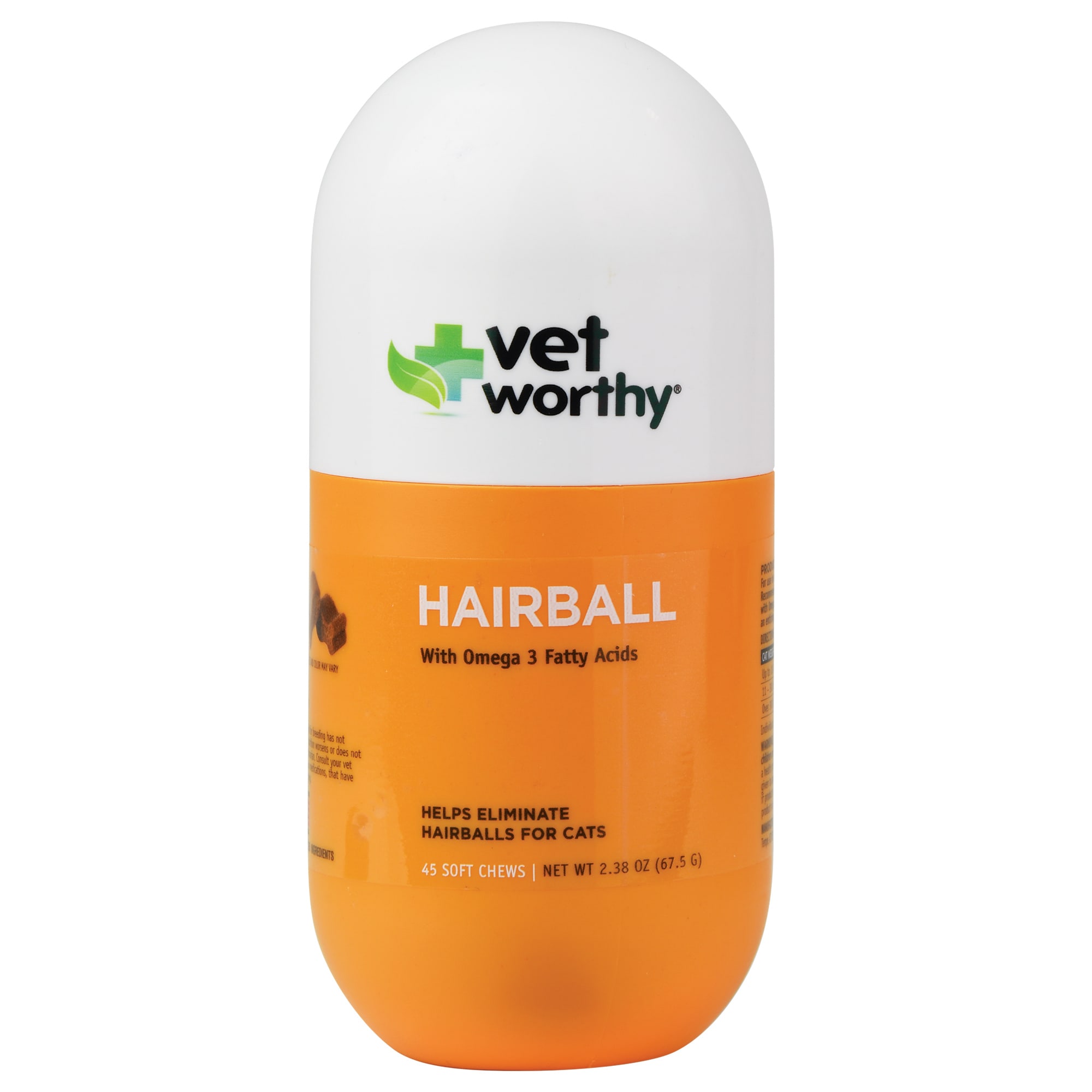 Vet Worthy Hairball Aid Soft Chews for Cats, Count of 45
