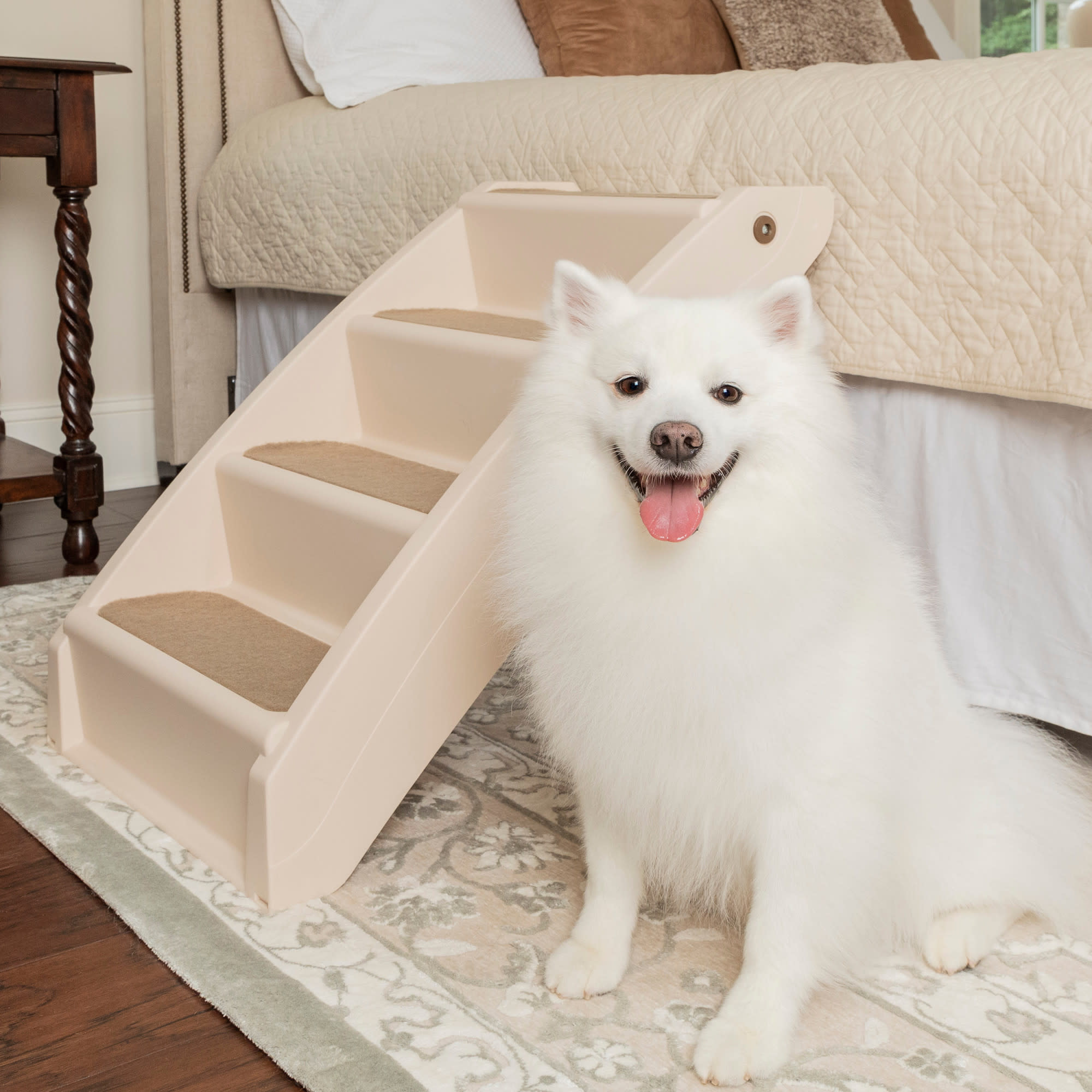 PetSafe CozyUp Folding Pet Step  Lightweight and Easy to Carry  No-Slip Access  25 in  Tan