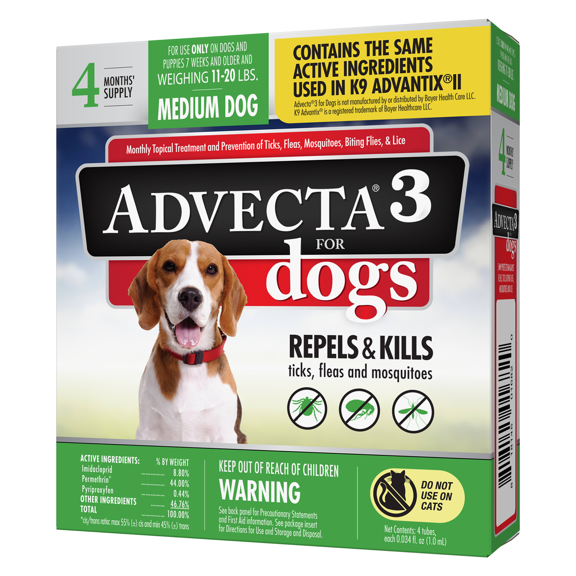 Advecta Ultra Flea and Tick Prevention for Dogs  Dog Flea and Tick Treatment  Waterproof Topical  Fast Acting  Large Dogs (21-55 lbs)  Doses