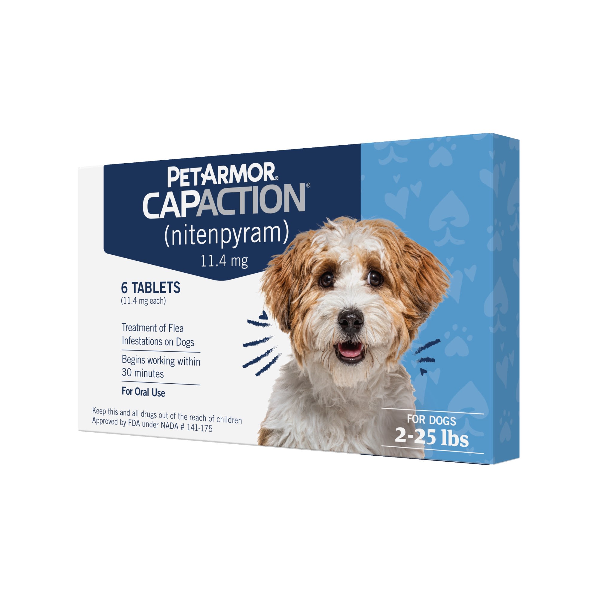 CapAction Fast Acting Flea Treatment for Small Dogs 6 Pack