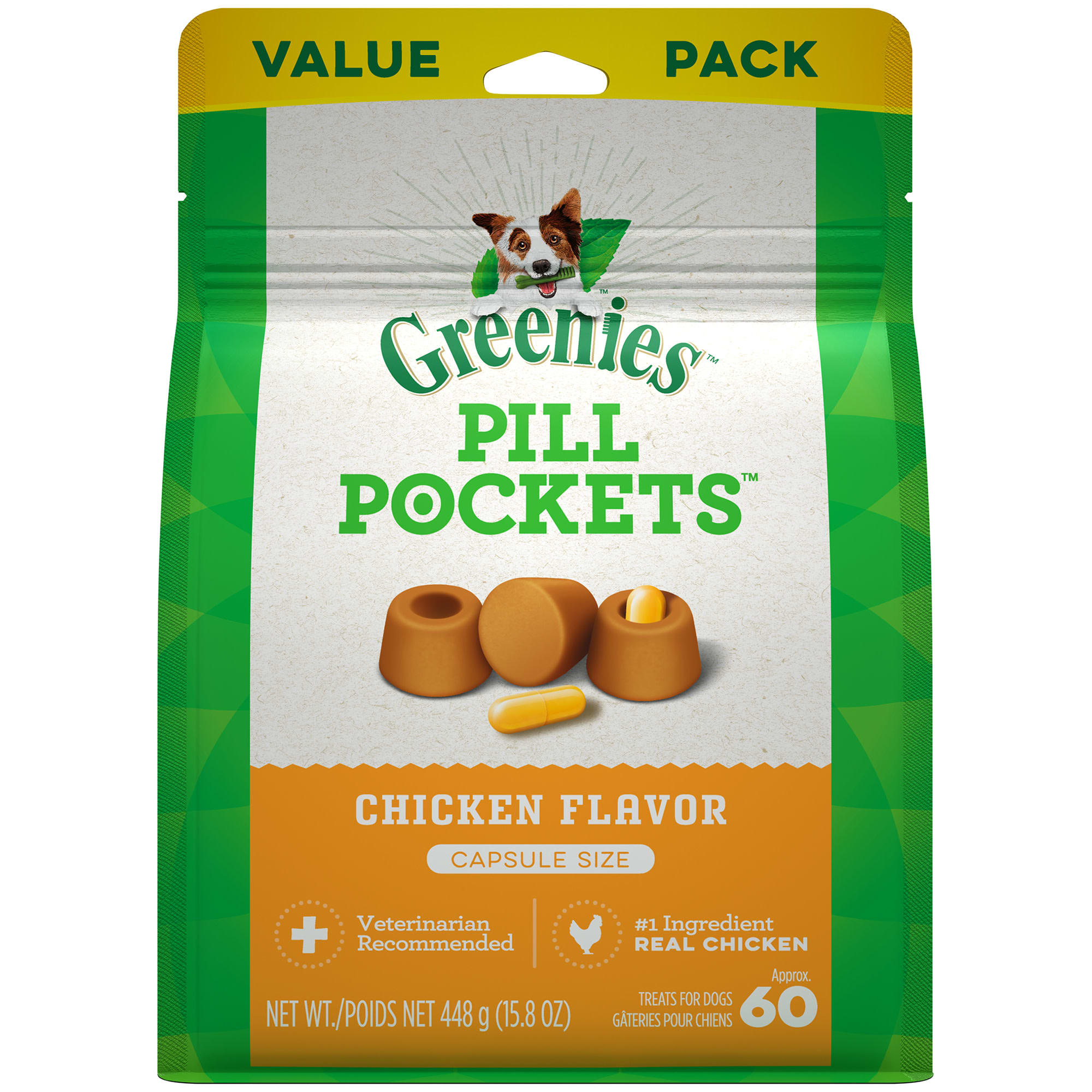 Greenies Pill Pockets Chicken Flavor Capsule Size Natural Soft Dog