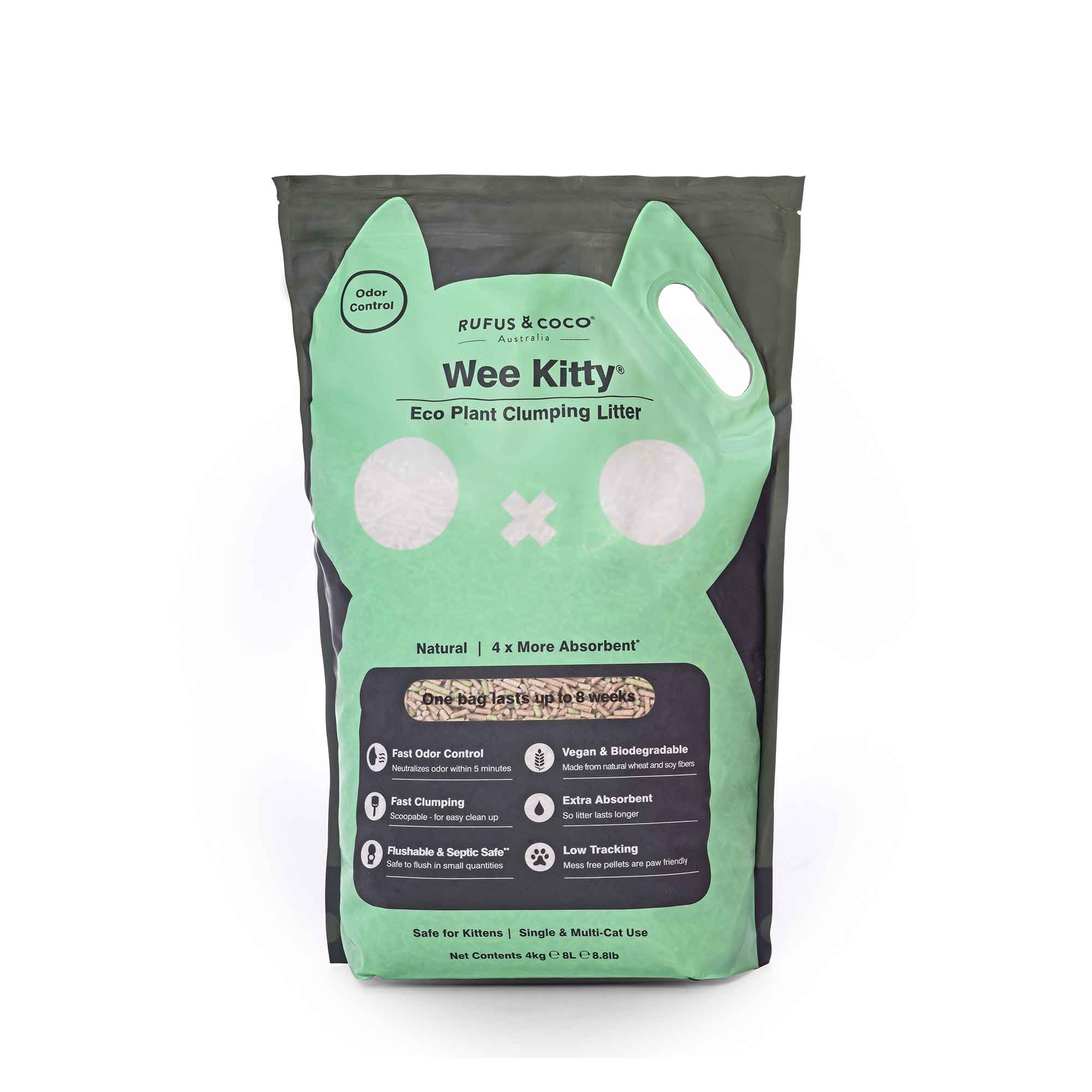 Rufus & Coco Wee Kitty Eco Plant Clumping Cat Litter, 8.8 lbs., Bag Petco
