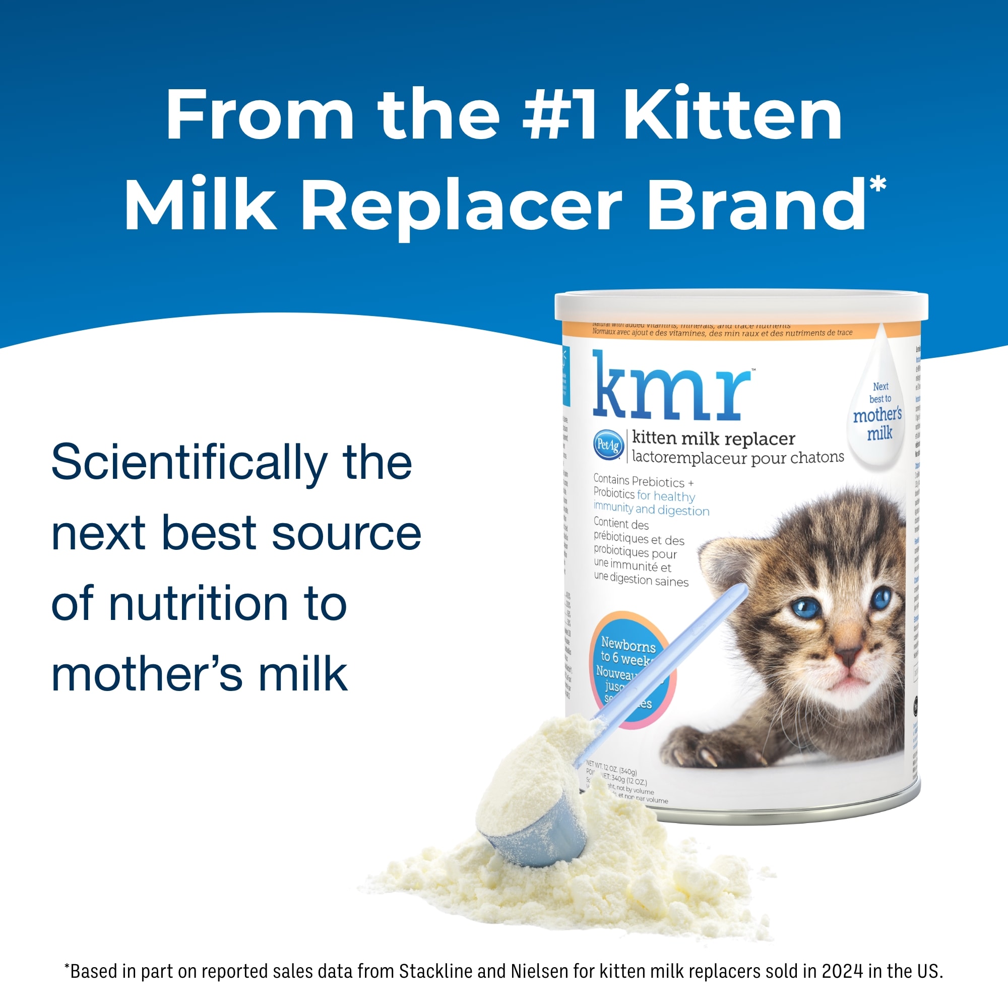 PetAg KMR Kitten Milk Replacer Growth Formula 12 oz