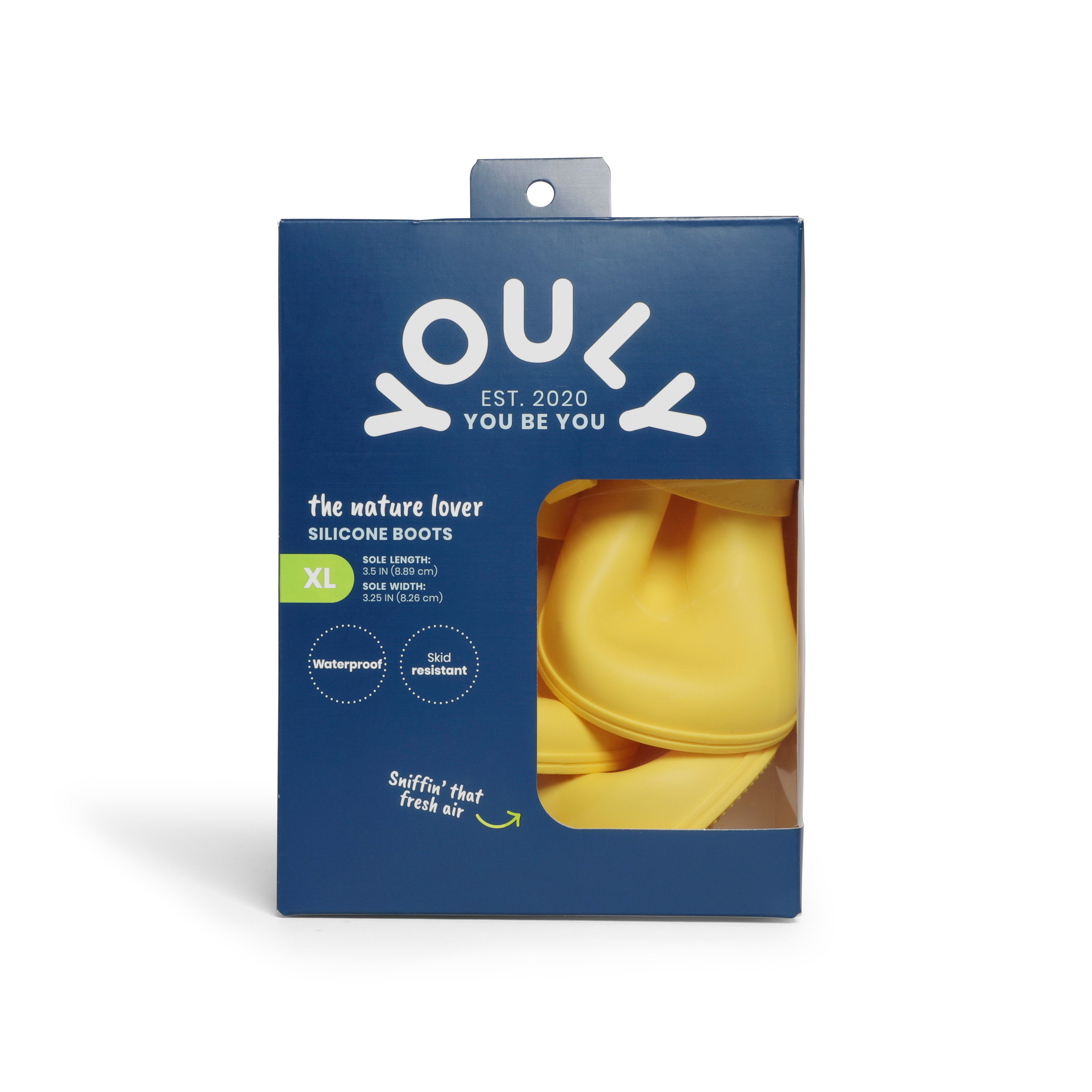 YOULY Waterproof Silicone Dog Boots XL Yellow & NonSlip