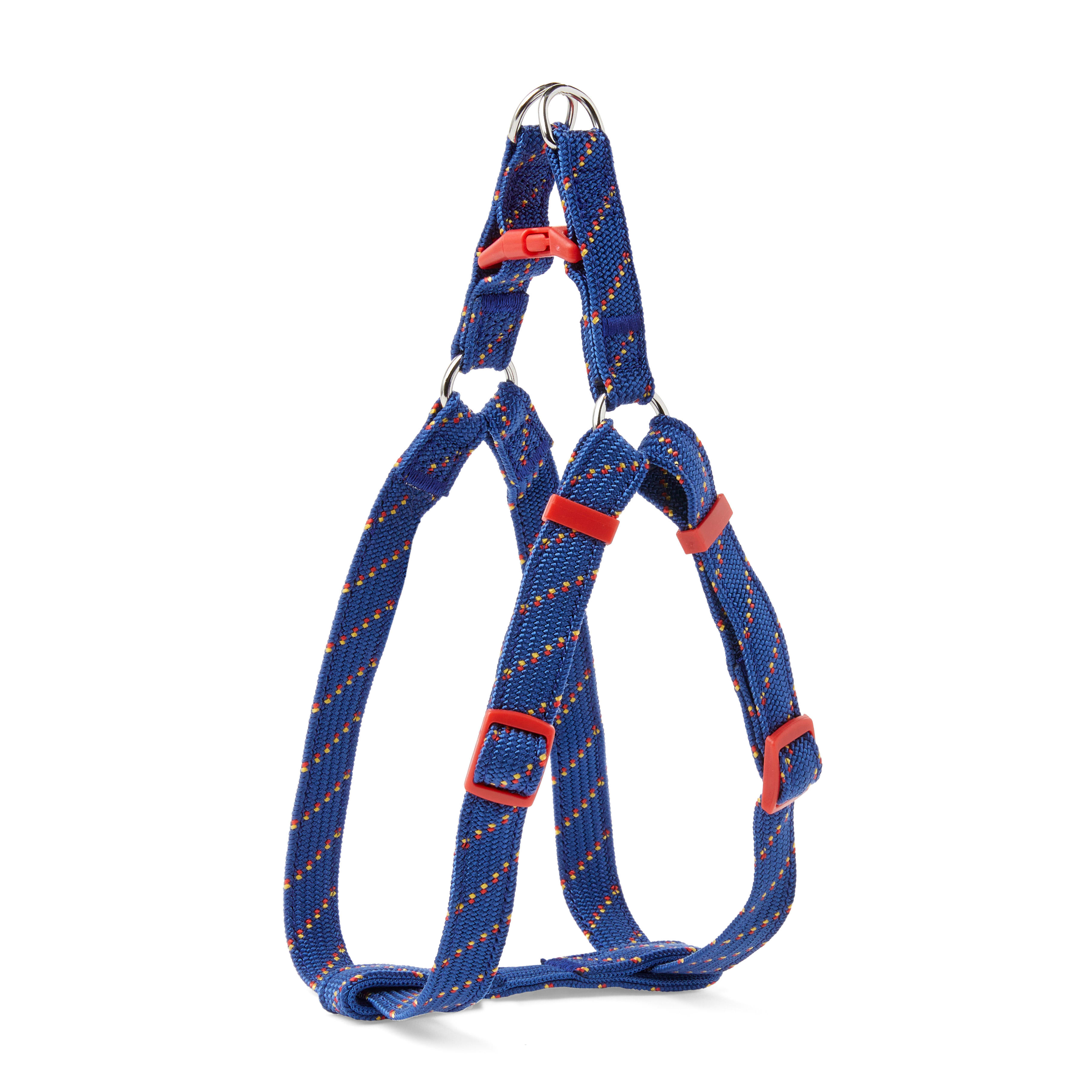 YOULY The Adventurer Navy & Red Dotted bed Nylon Dog Harness, Small