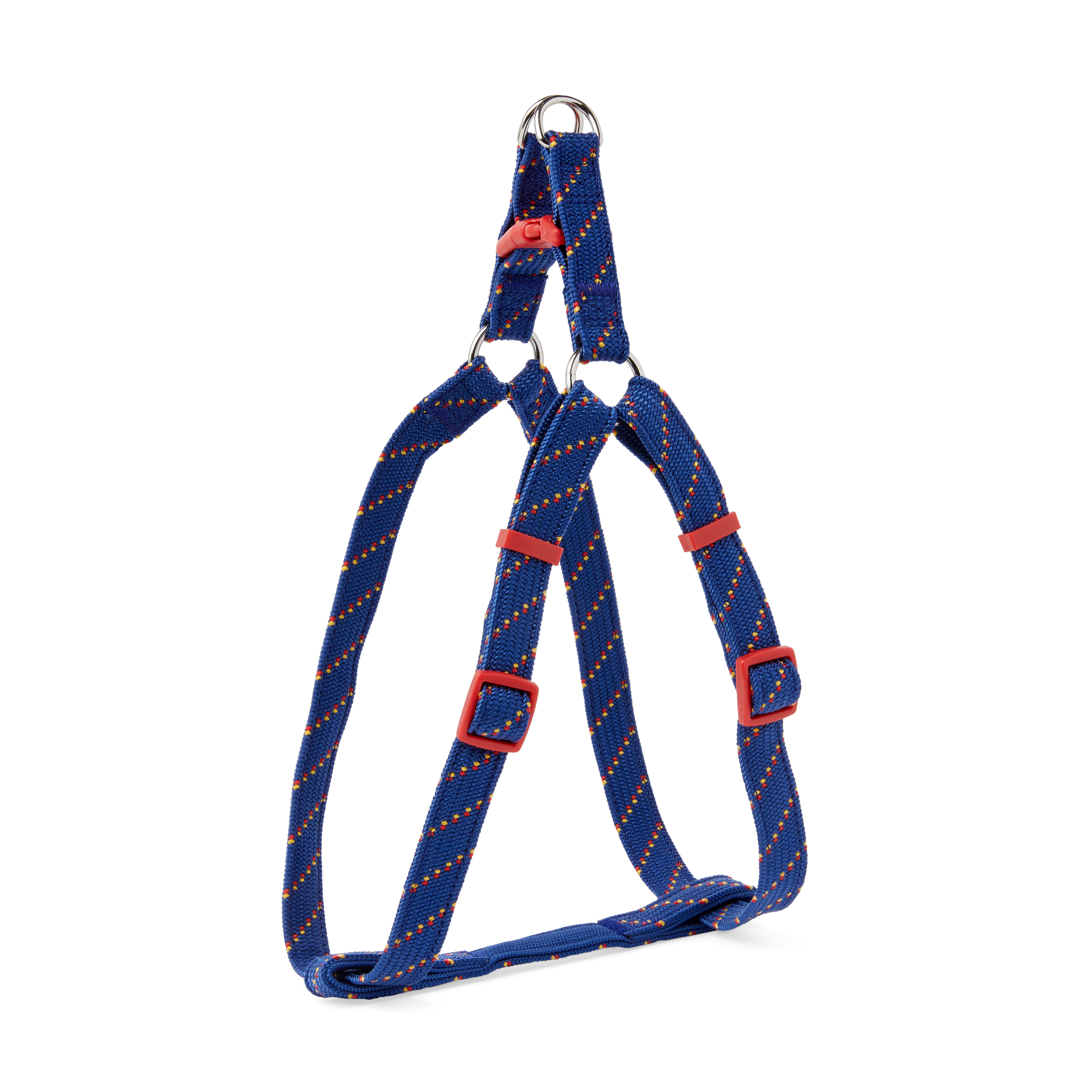 YOULY Medium Dog Harness Navy & Red Stripe Nylon Secure Fit