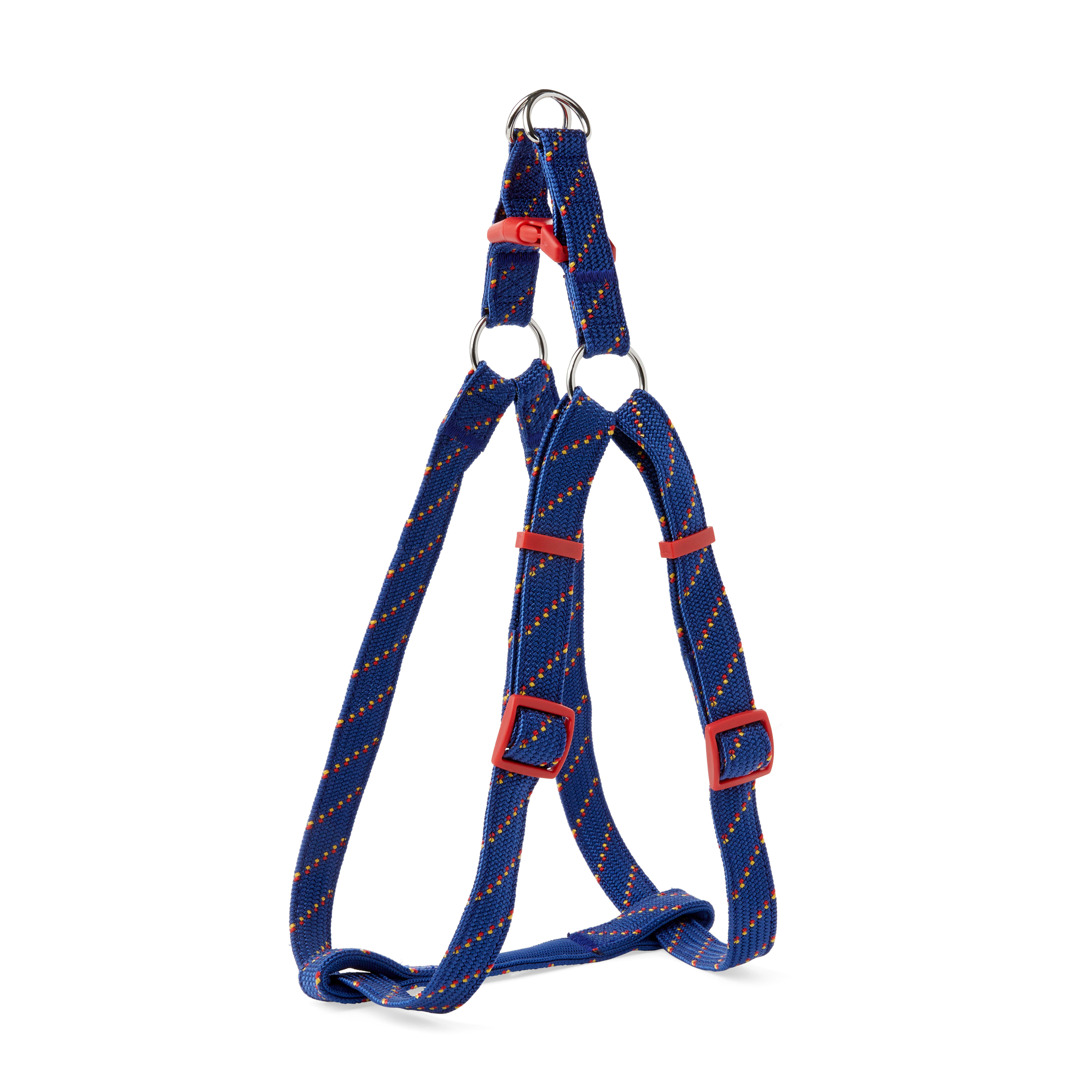 YOULY The Adventurer Navy & Red Dotted bed Nylon Dog Harness, Large