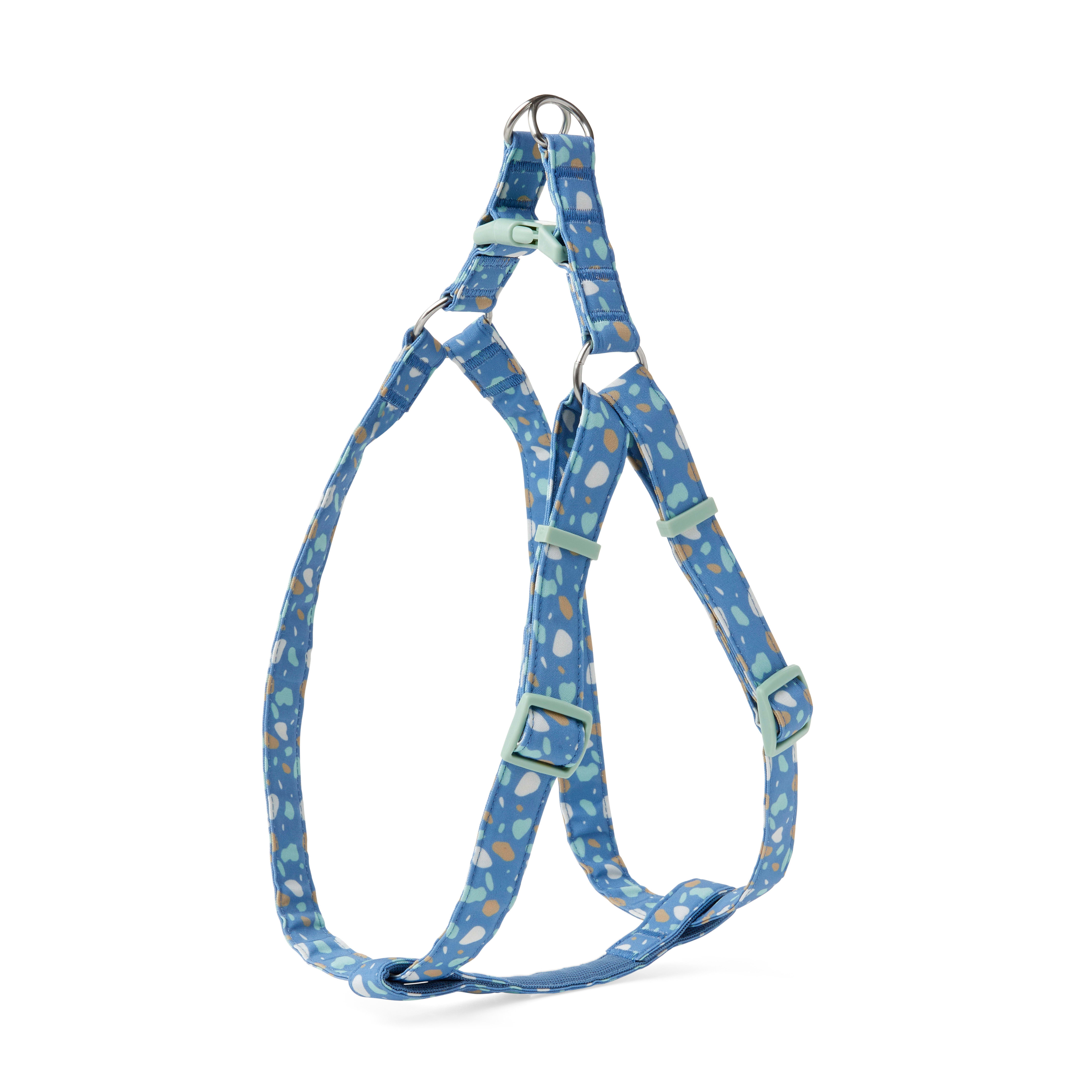 YOULY The Artist Blue & Multicolor Paint Splatter Dog Harness, Large/X ...