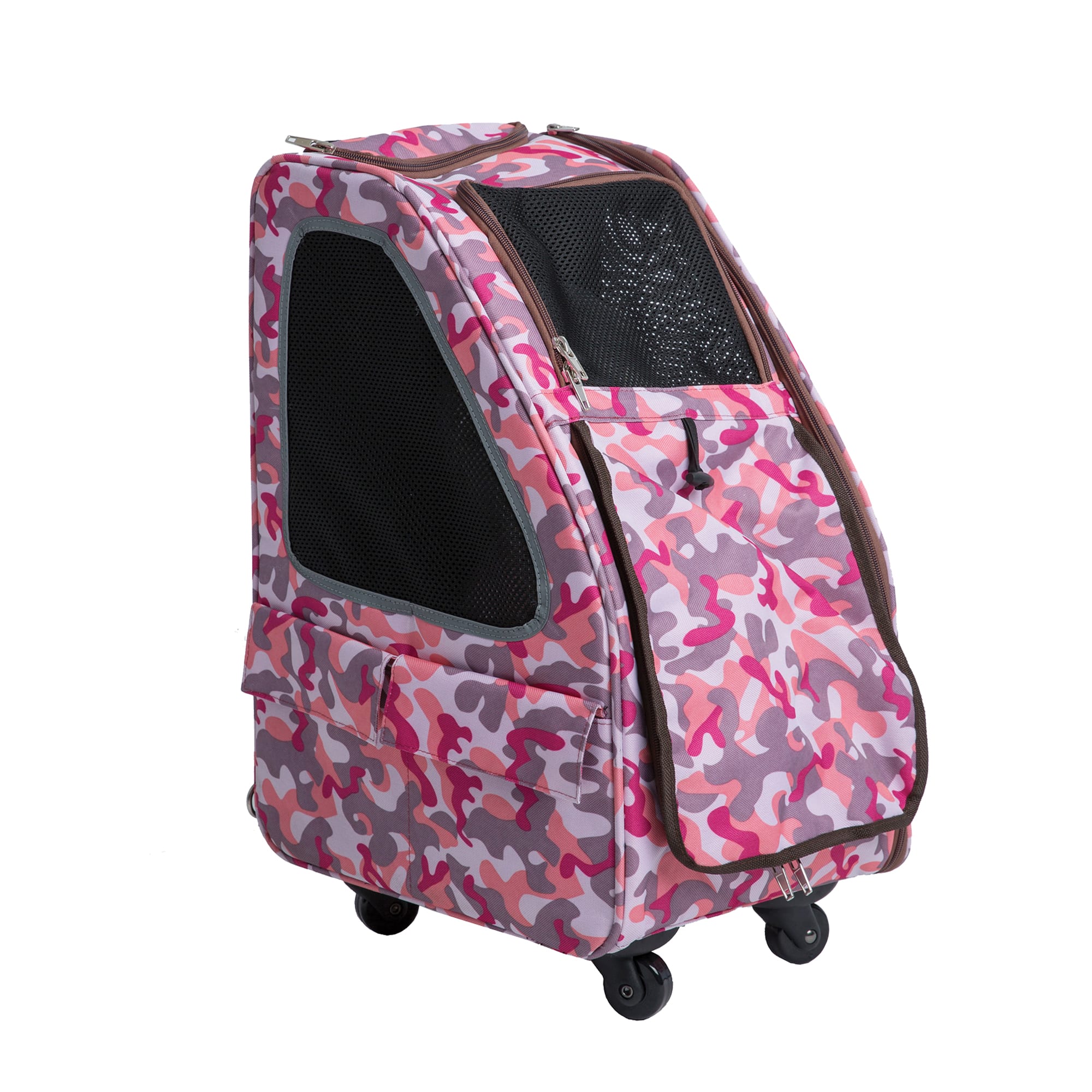 Petique Pink Camo 5in1 Pet Carrier, Medium Petco