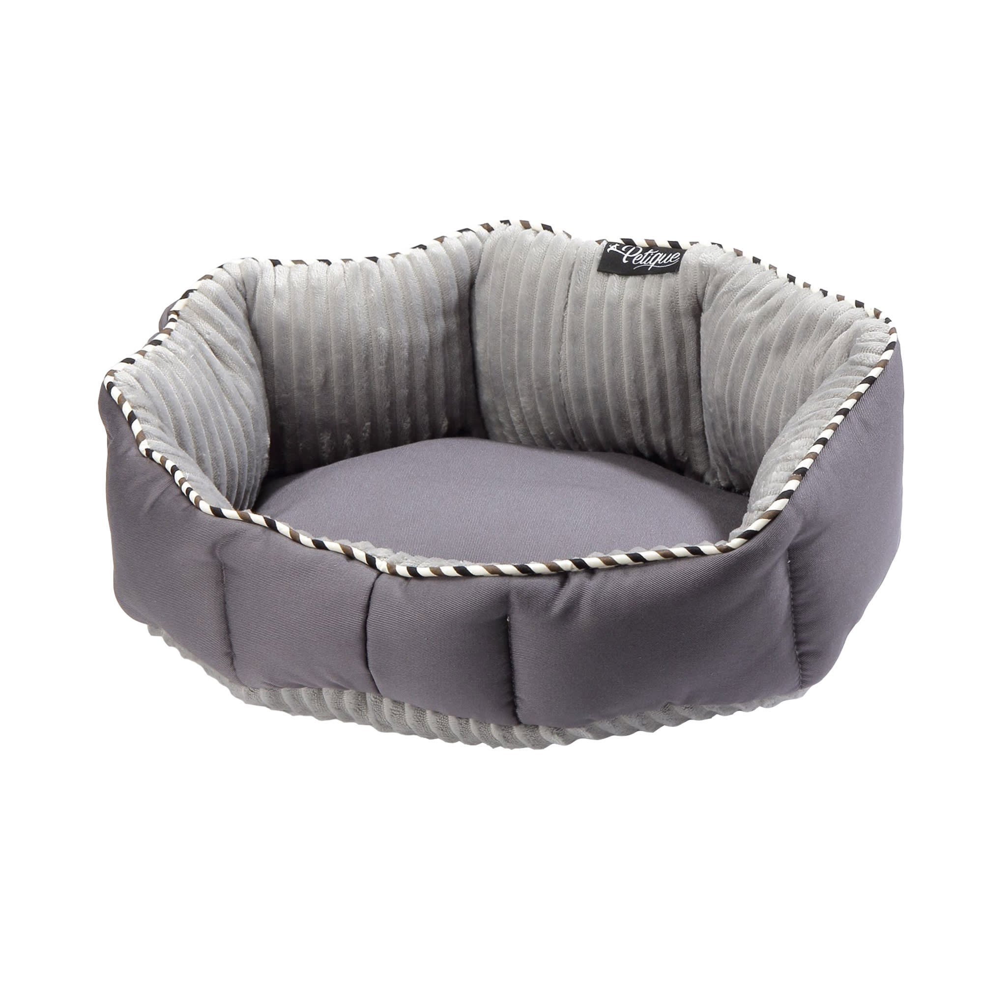 Petique Solid Charcoal Round Pet Bed
