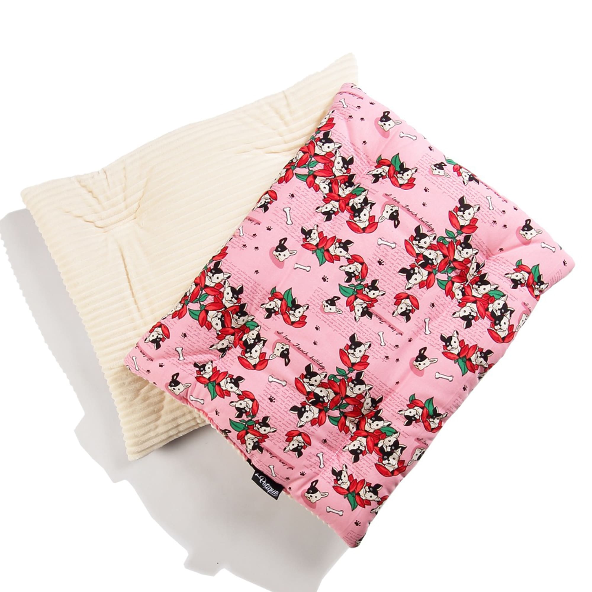 P5095020 Petique Frenchies In Pink Mat Pet Bed sku P5095020