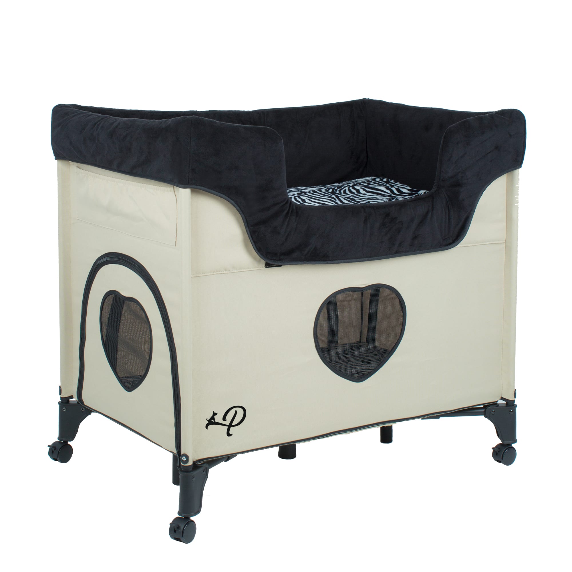 Petique Bedside Lounge Pet Bed, 33.5" L X 22.5" W, Zebra Vibes Petco