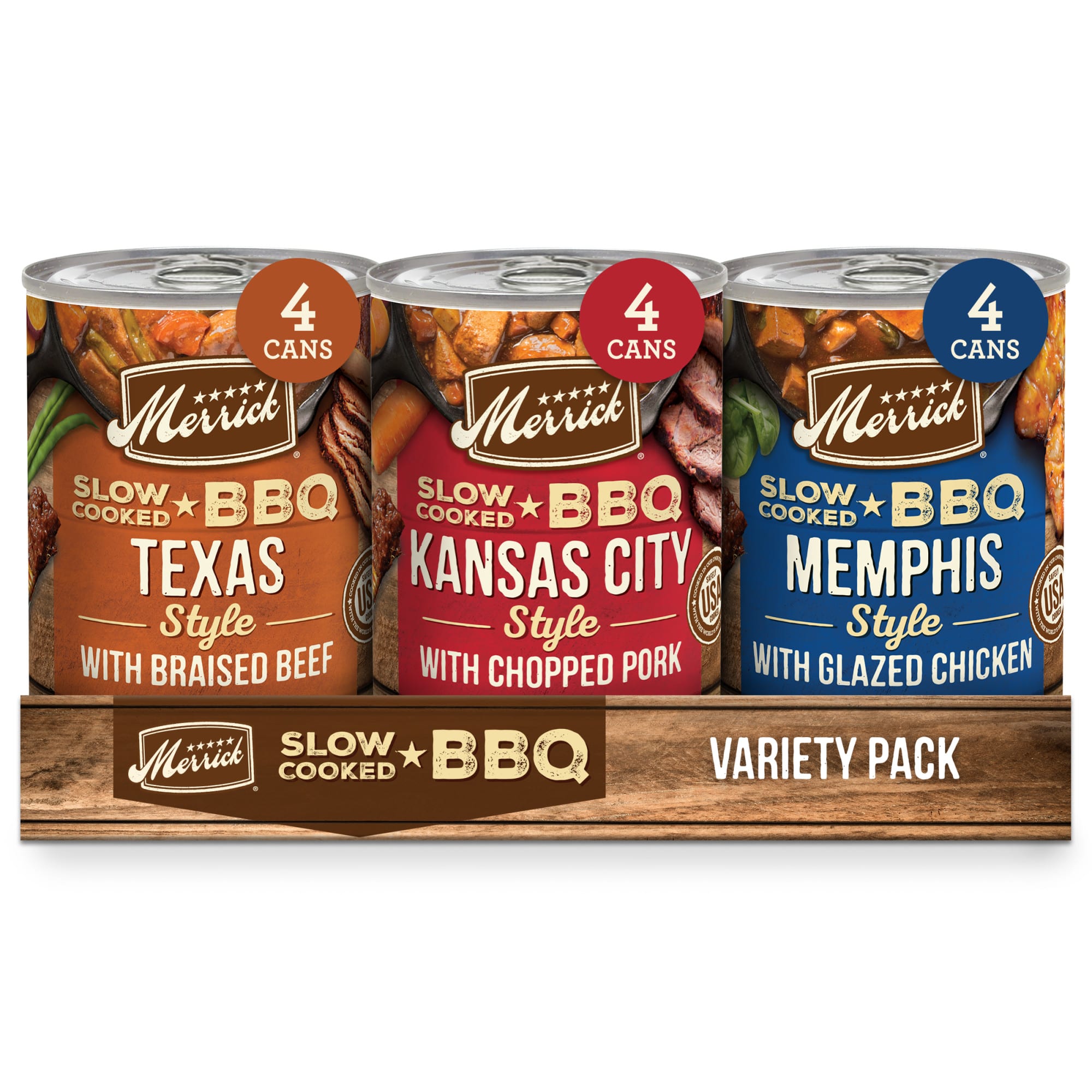 Merrick BBQ Slow Cooked Wet Dog Food Variety Pack, 12.7 oz., Count of ...